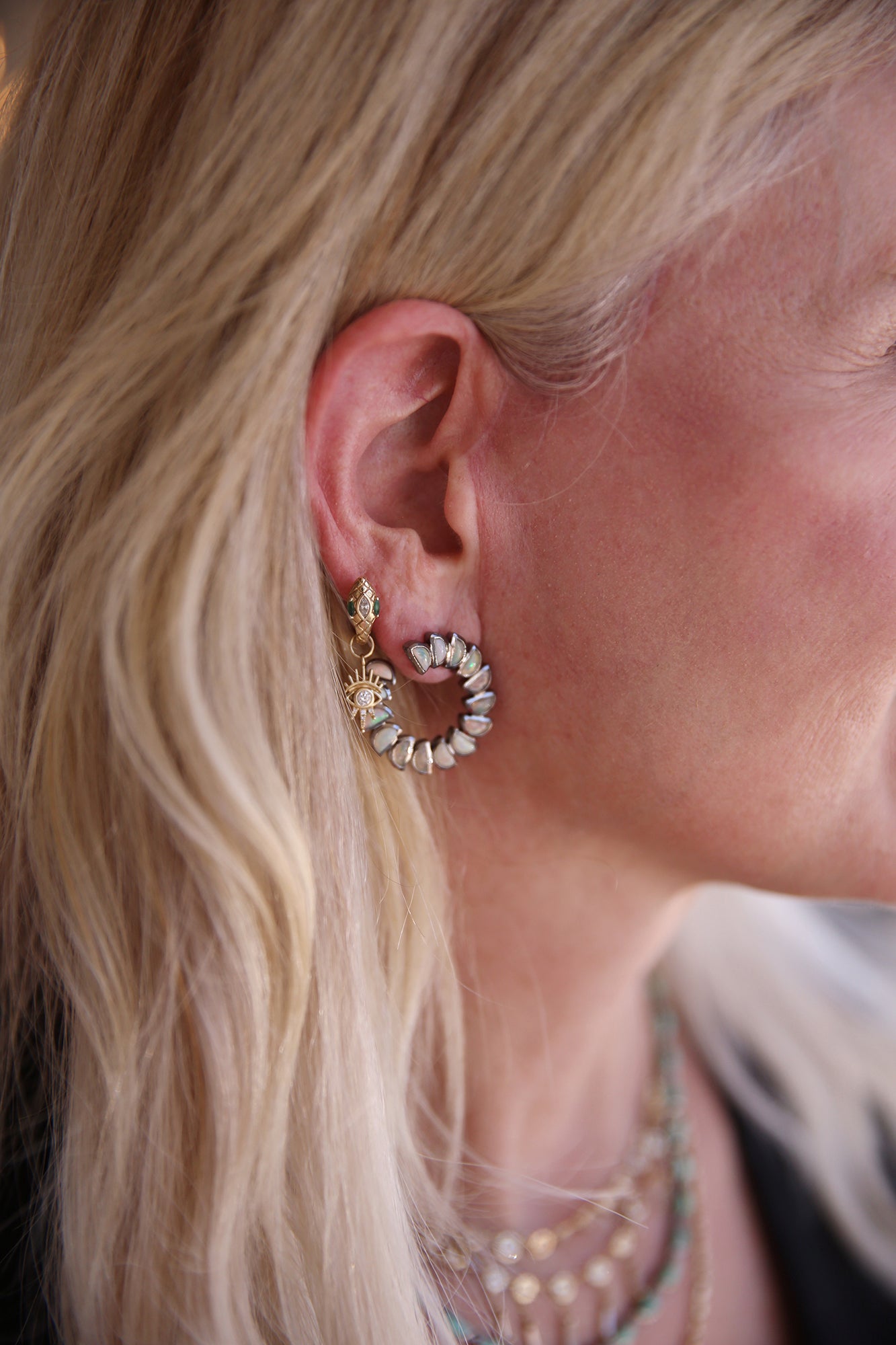 Marabou Bypass Hoops Ethiopian Opal