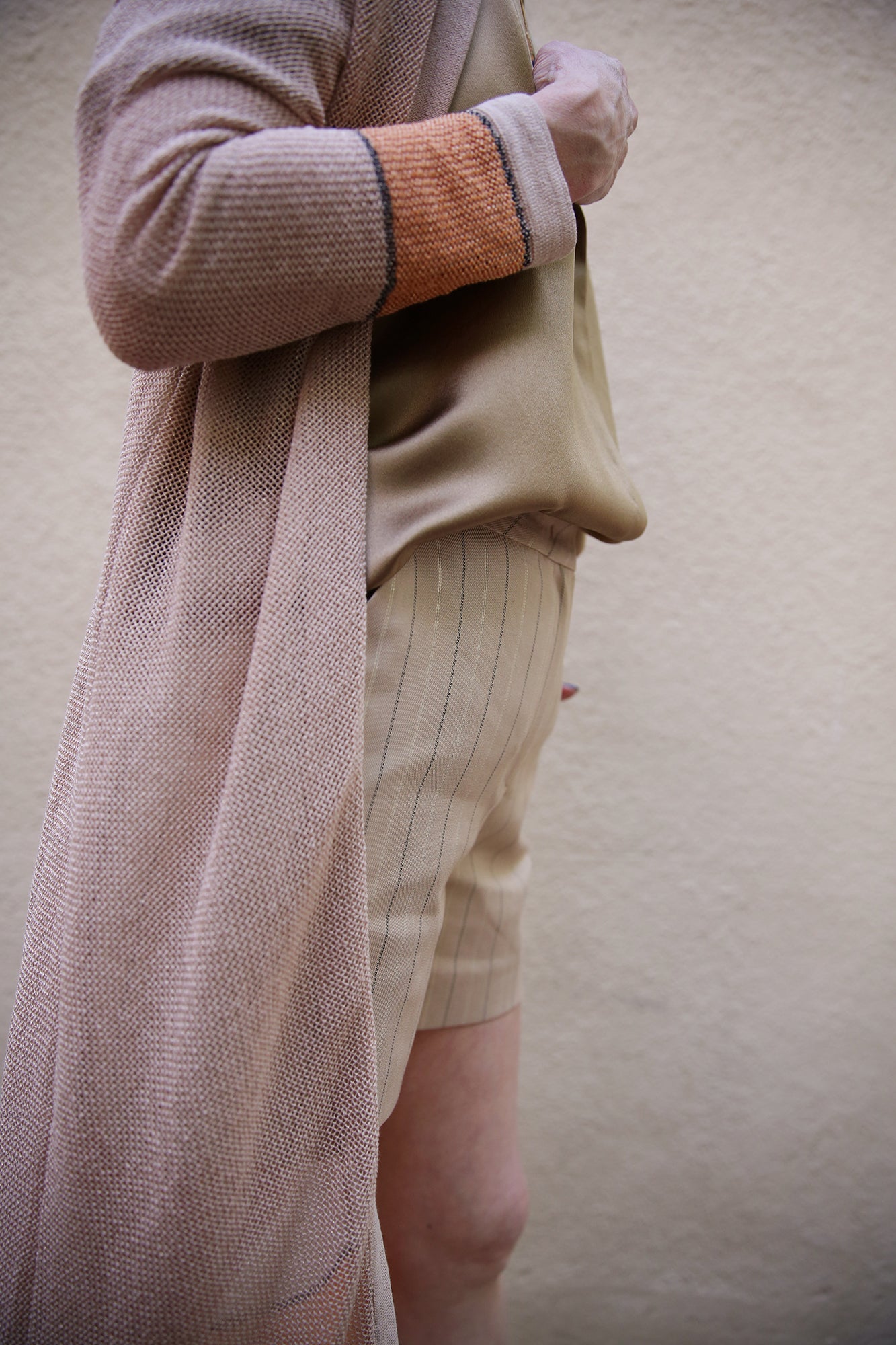 Ourika Gardens Weida Model Shorts With Lurex Stripes Deep Sand