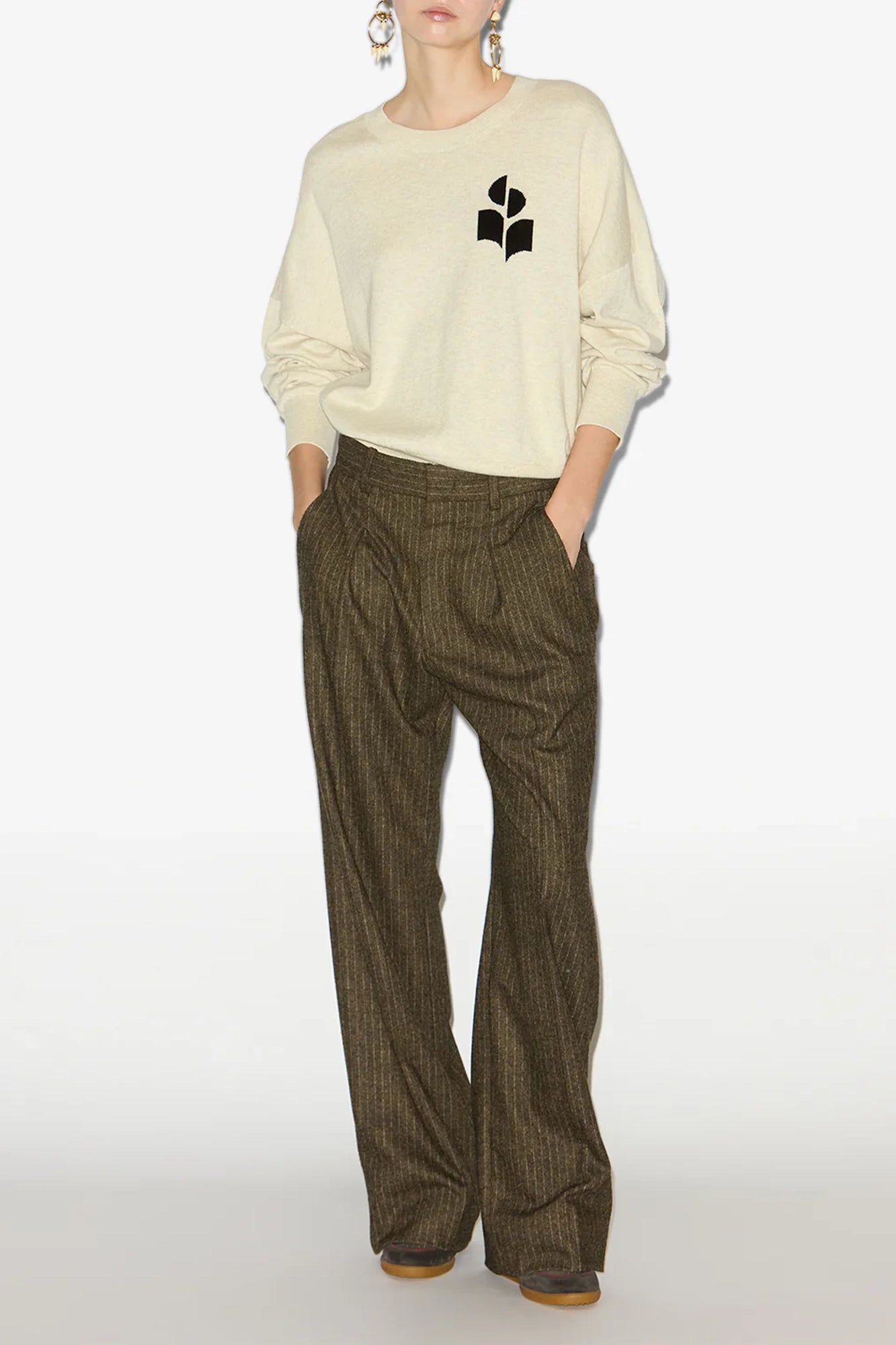 Marisans Logo Sweater in Mixed Cotton