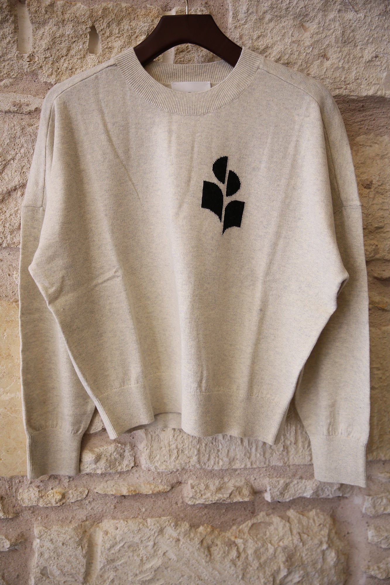 Marisans Logo Sweater in Mixed Cotton