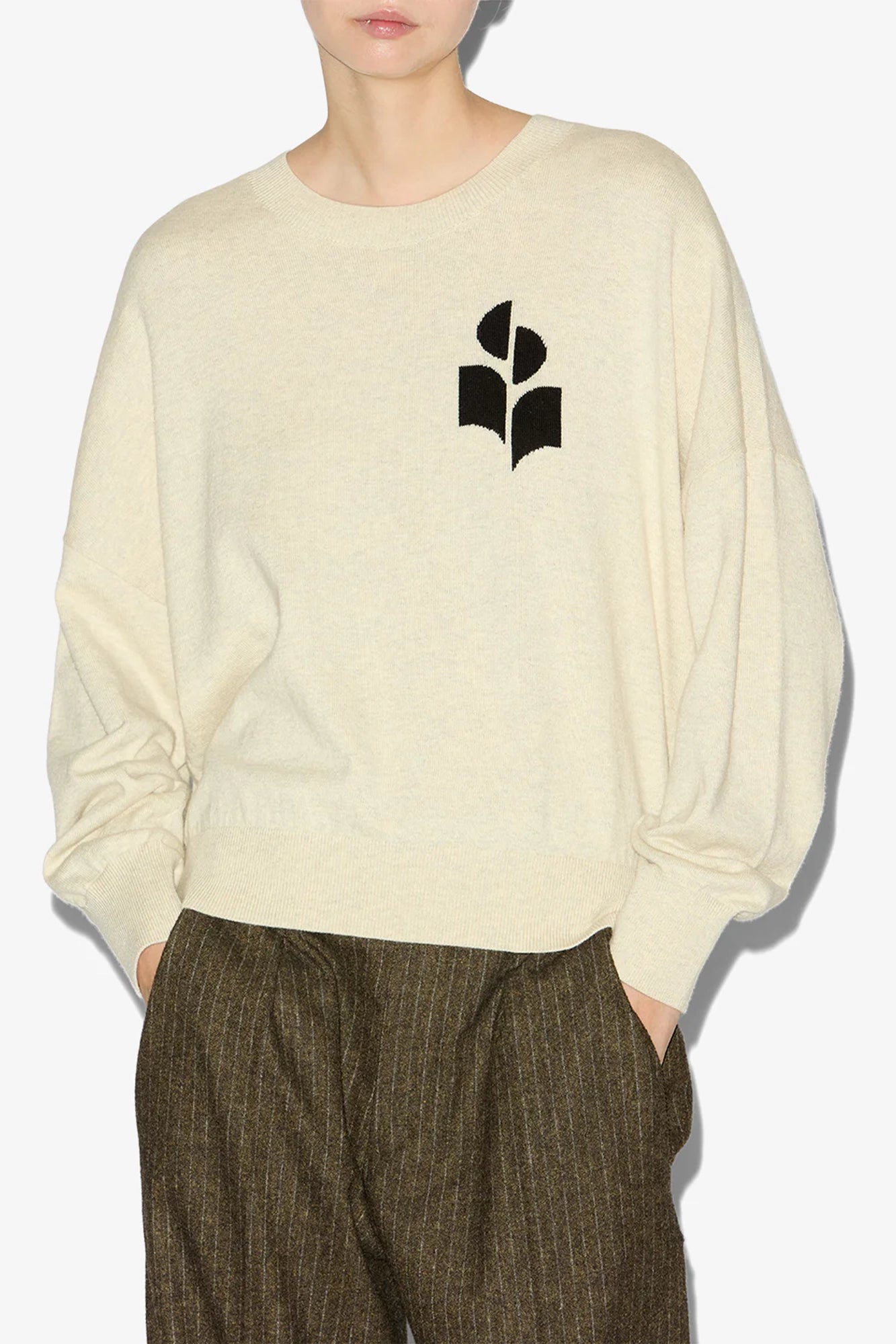 Marisans Logo Sweater in Mixed Cotton