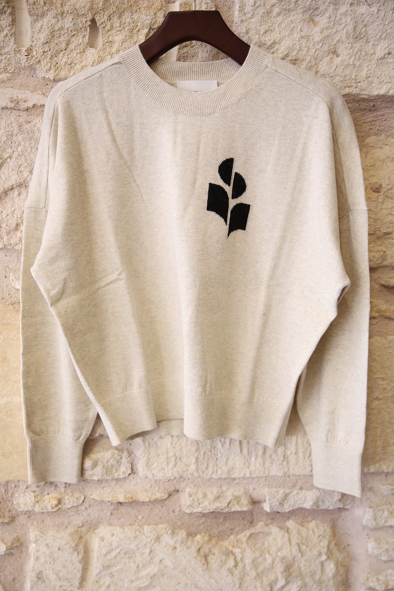 Marisans Logo Sweater in Mixed Cotton