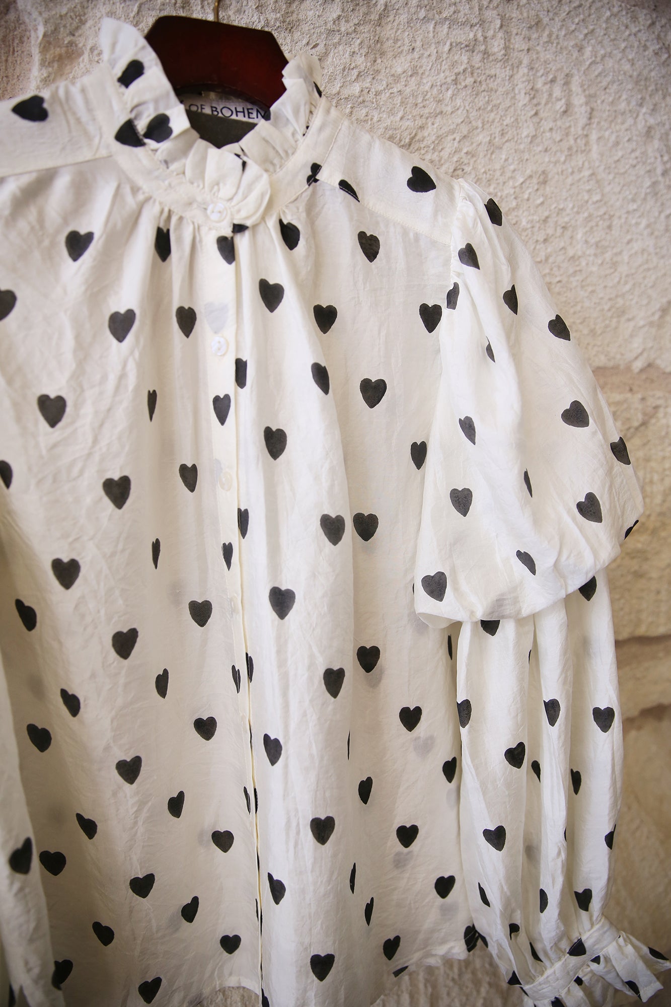 Mazie Onyx Heart Silk Shirt