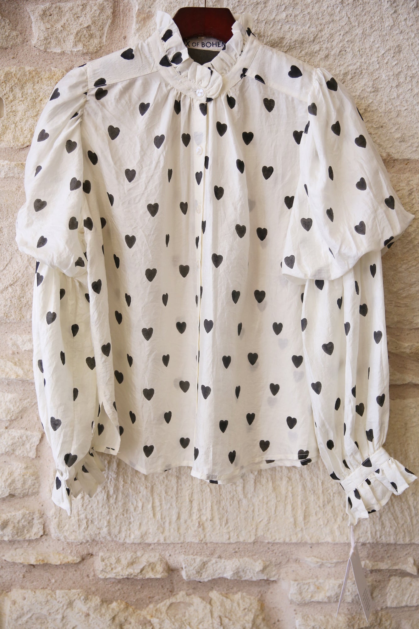Mazie Onyx Heart Silk Shirt