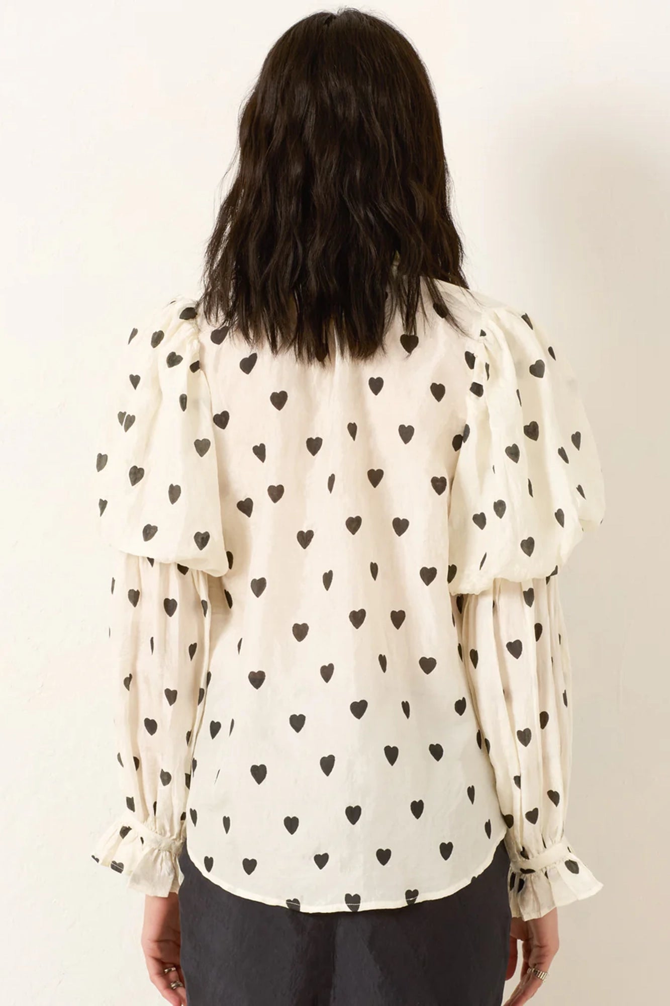 Mazie Onyx Heart Silk Shirt