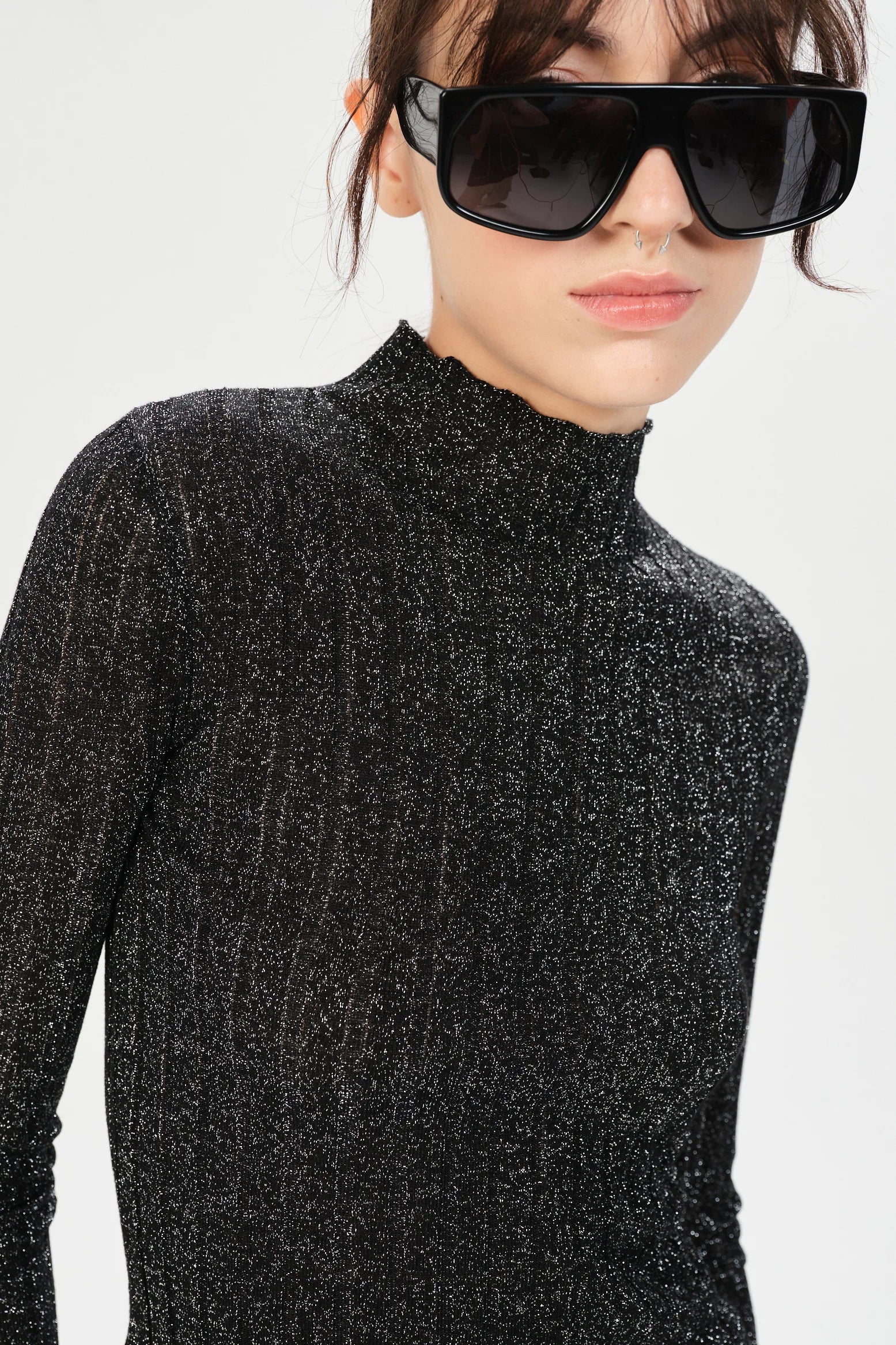 Medanos Elina Metallic Turtleneck Pullover