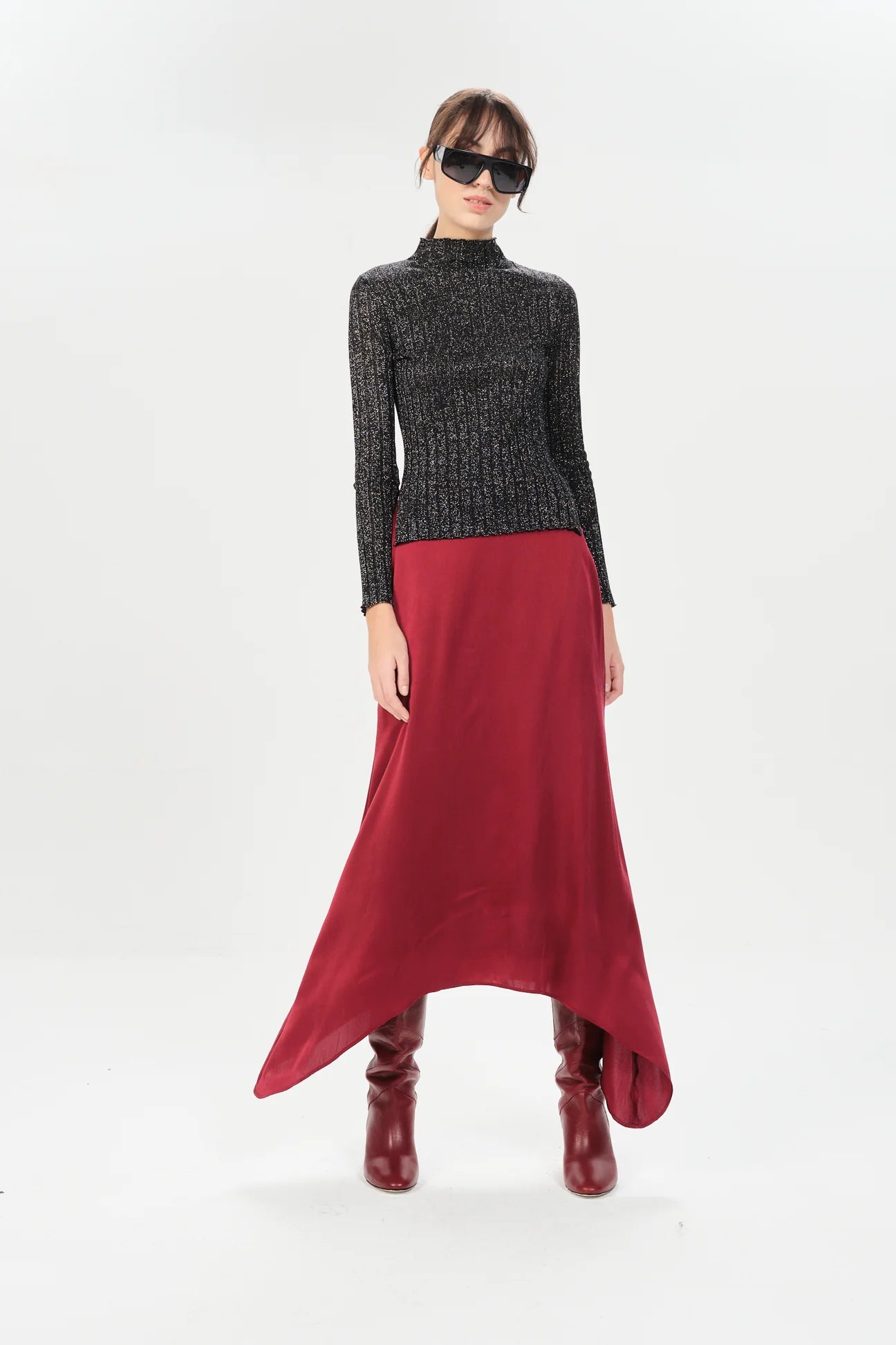 Medanos Elina Metallic Turtleneck Pullover