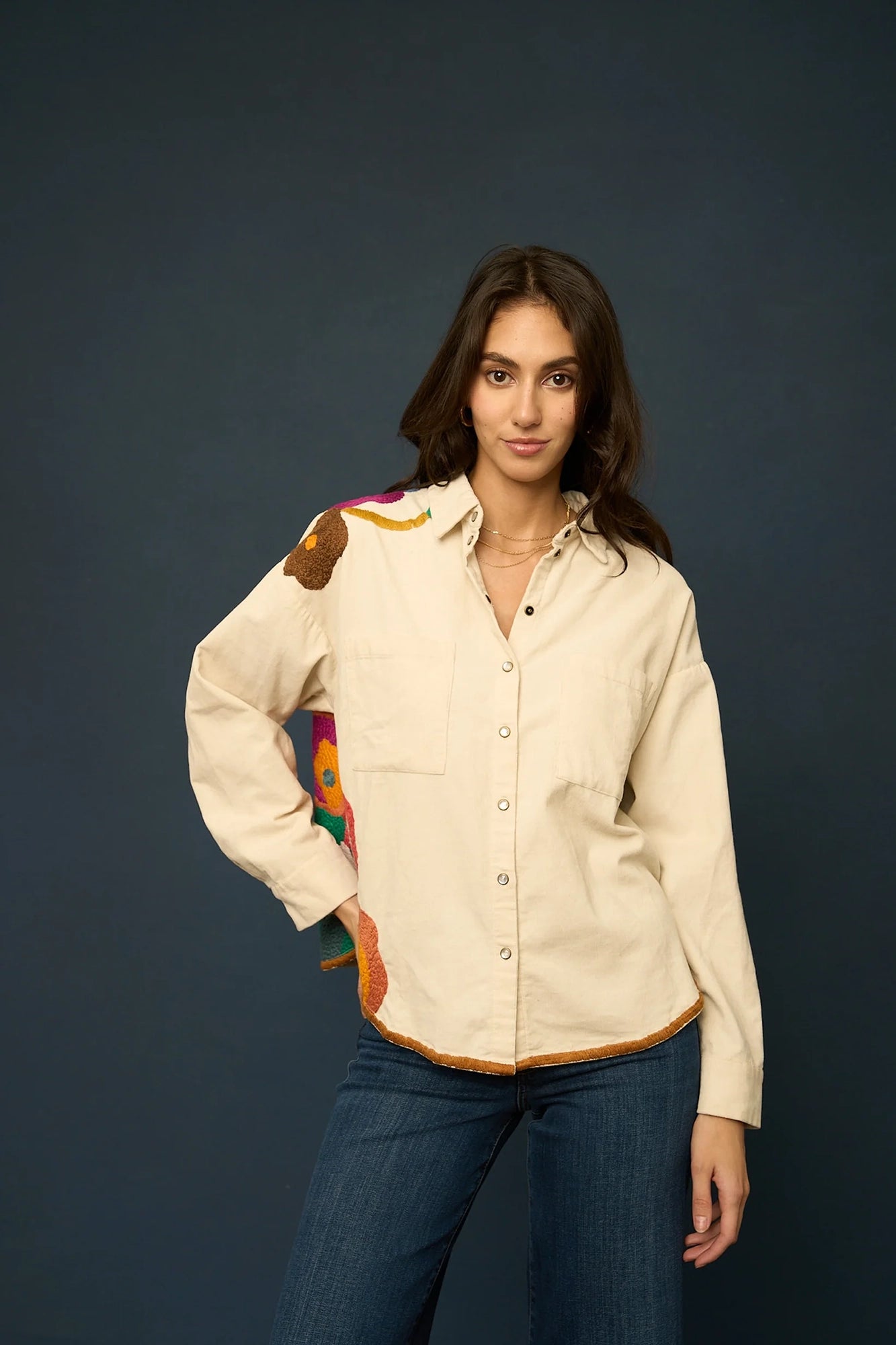 Miracle Garden Top Cream Multi