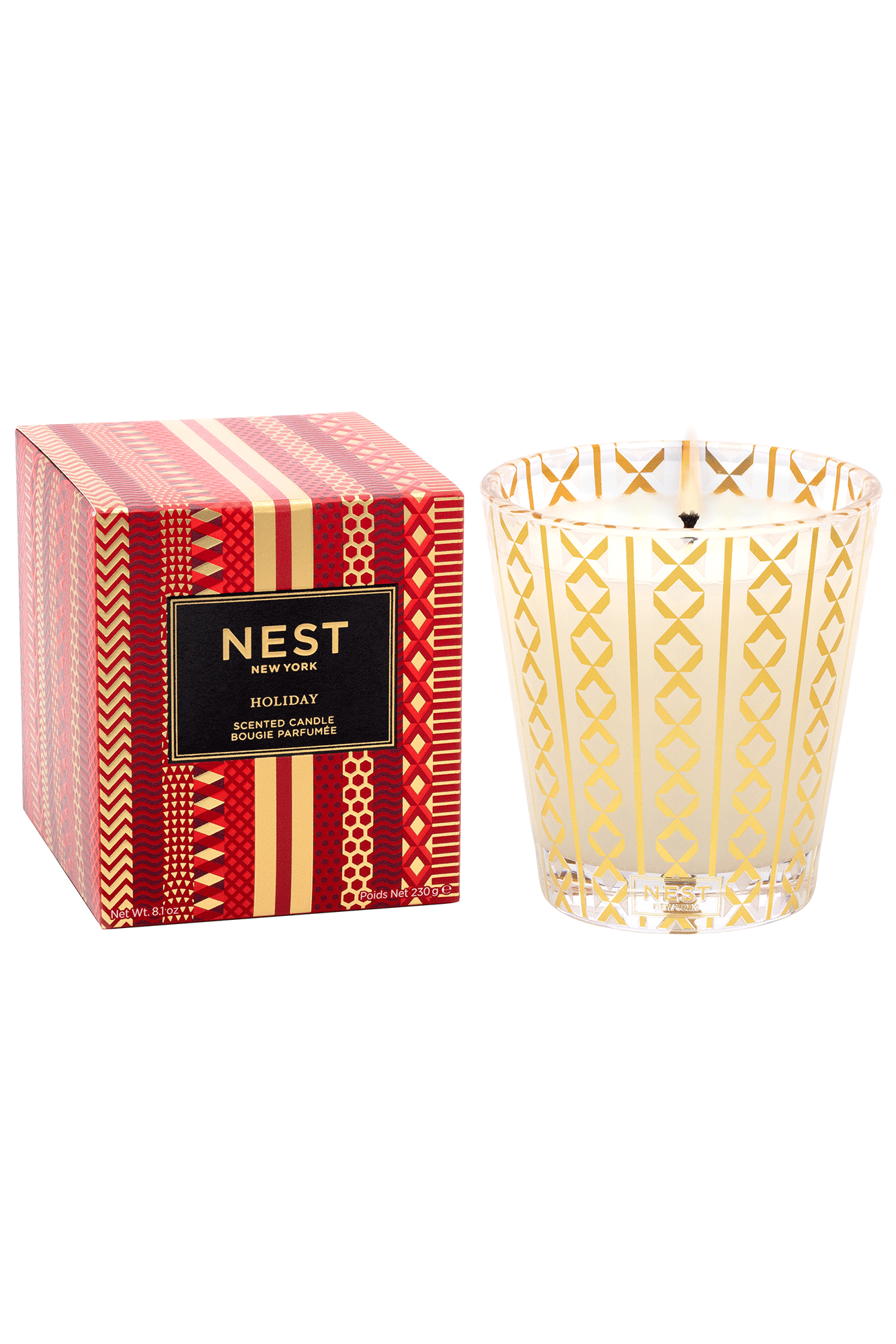 This exquisite Holiday Classic Candle from Nest will fill your home with the quintessential aroma of the season. A sophisticated blend of pomegranate, mandarin orange, pine, cloves, cinnamon, vanilla, and amber, this bestselling fragrance will bring a cozy and warm atmosphere to any room.
