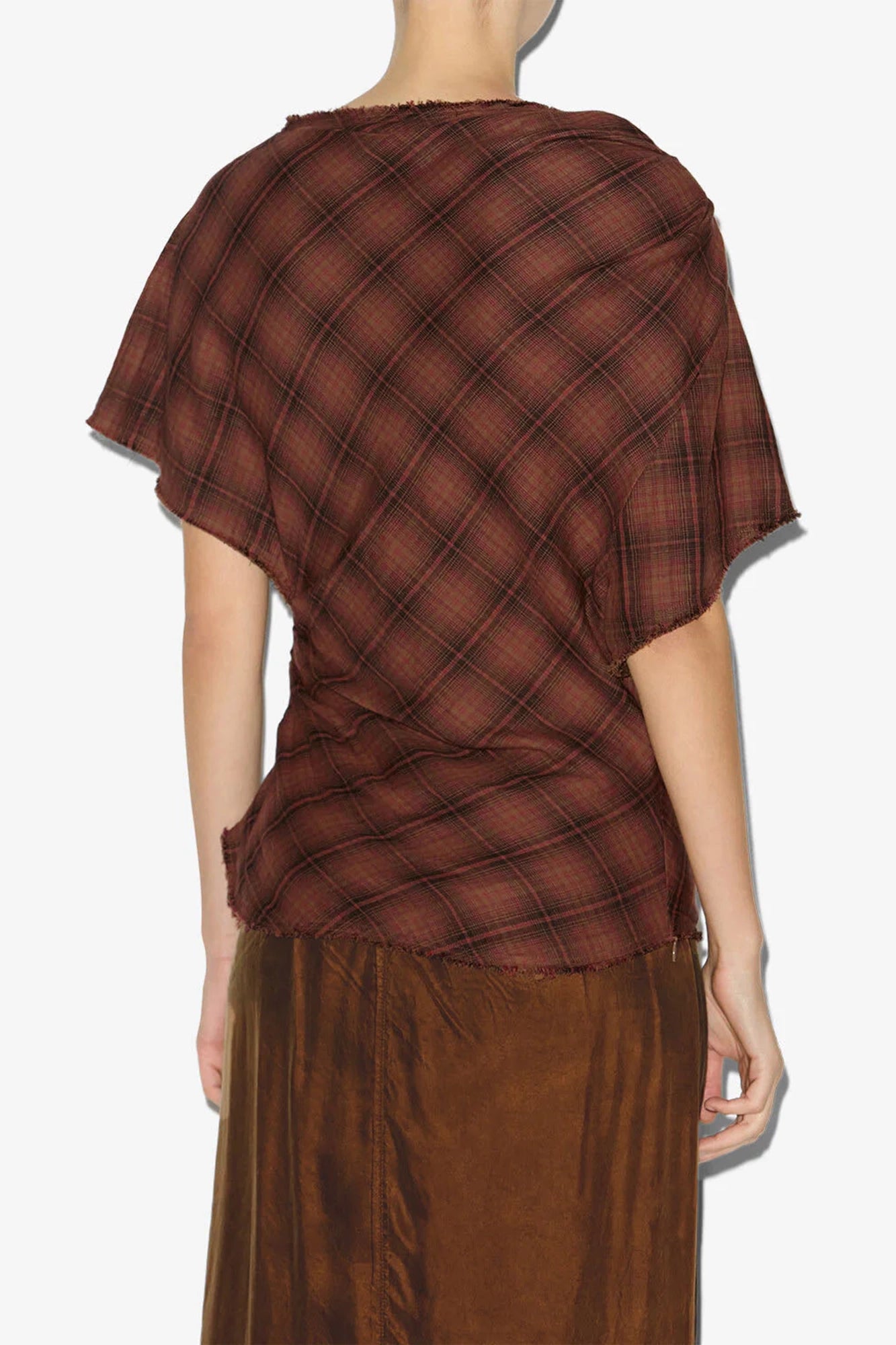 Neyela Asymmetrical Checkered Top