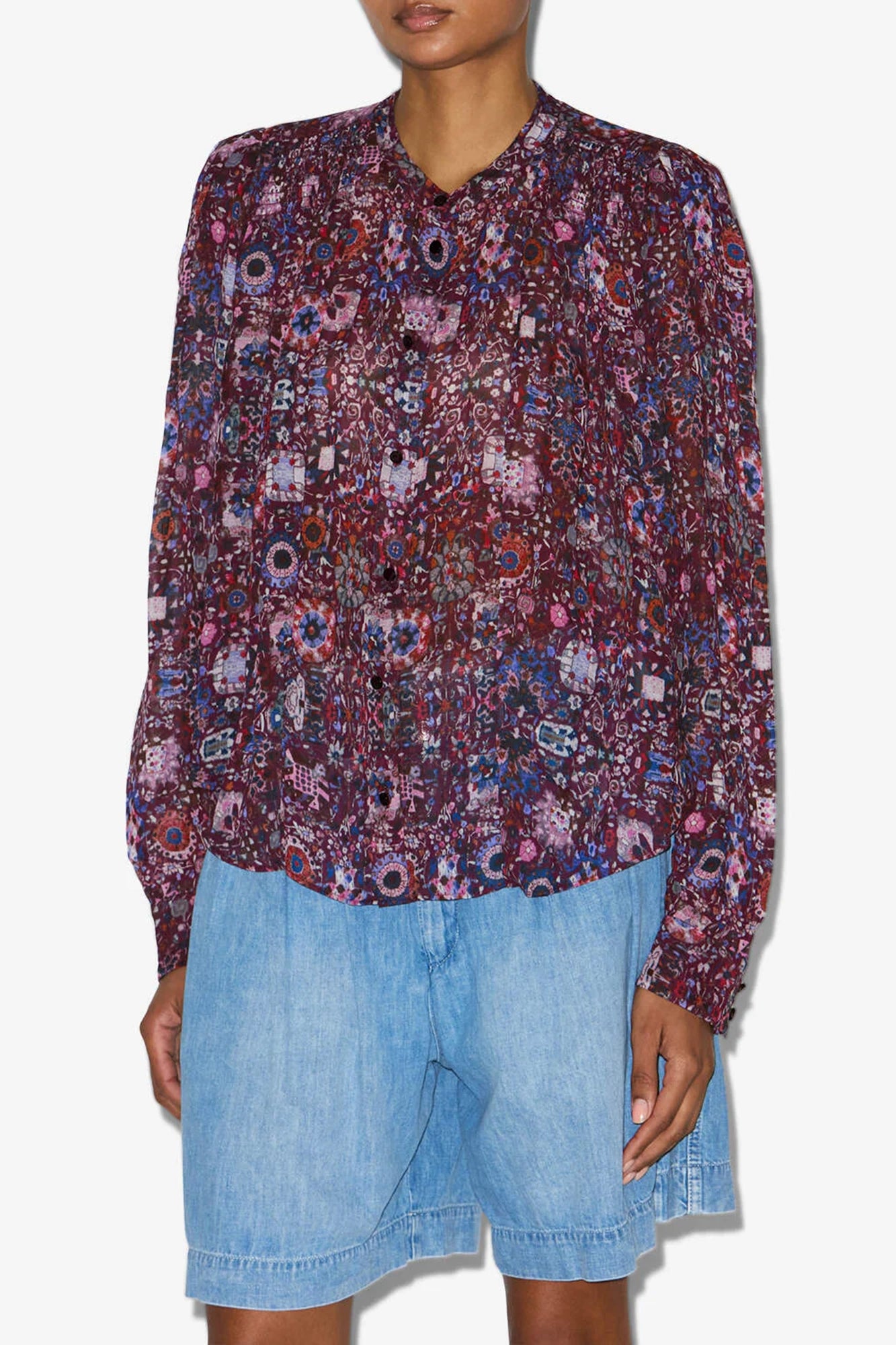 Noeline Printed Crepe Blouse