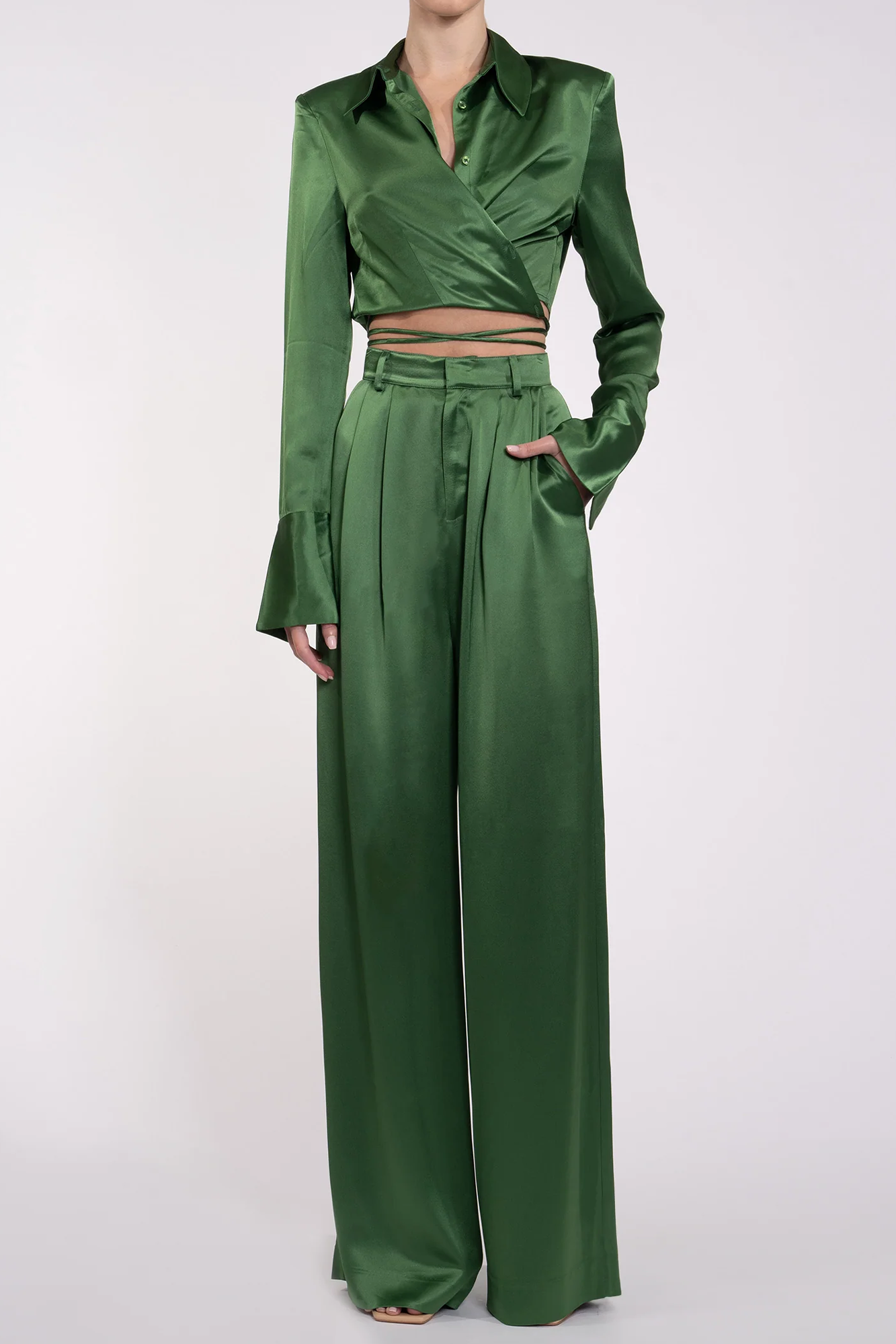 Paris Wide Leg Pant Dark Artichoke