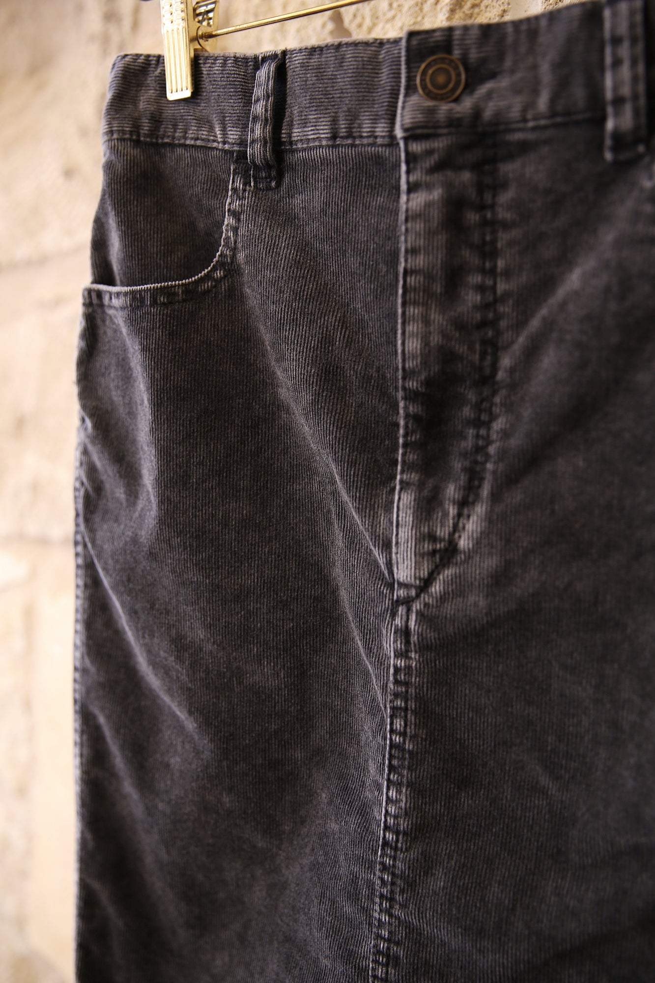 Odalie Long Washed Corduroy Skirt