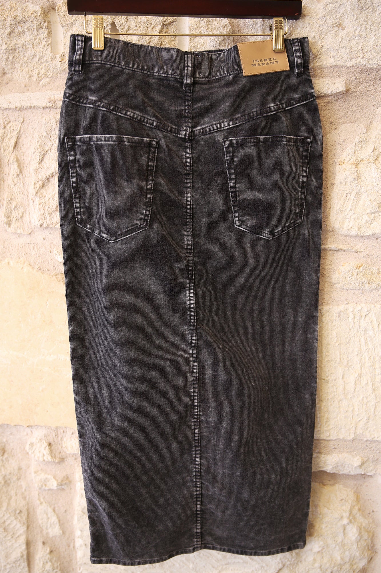 Odalie Long Washed Corduroy Skirt