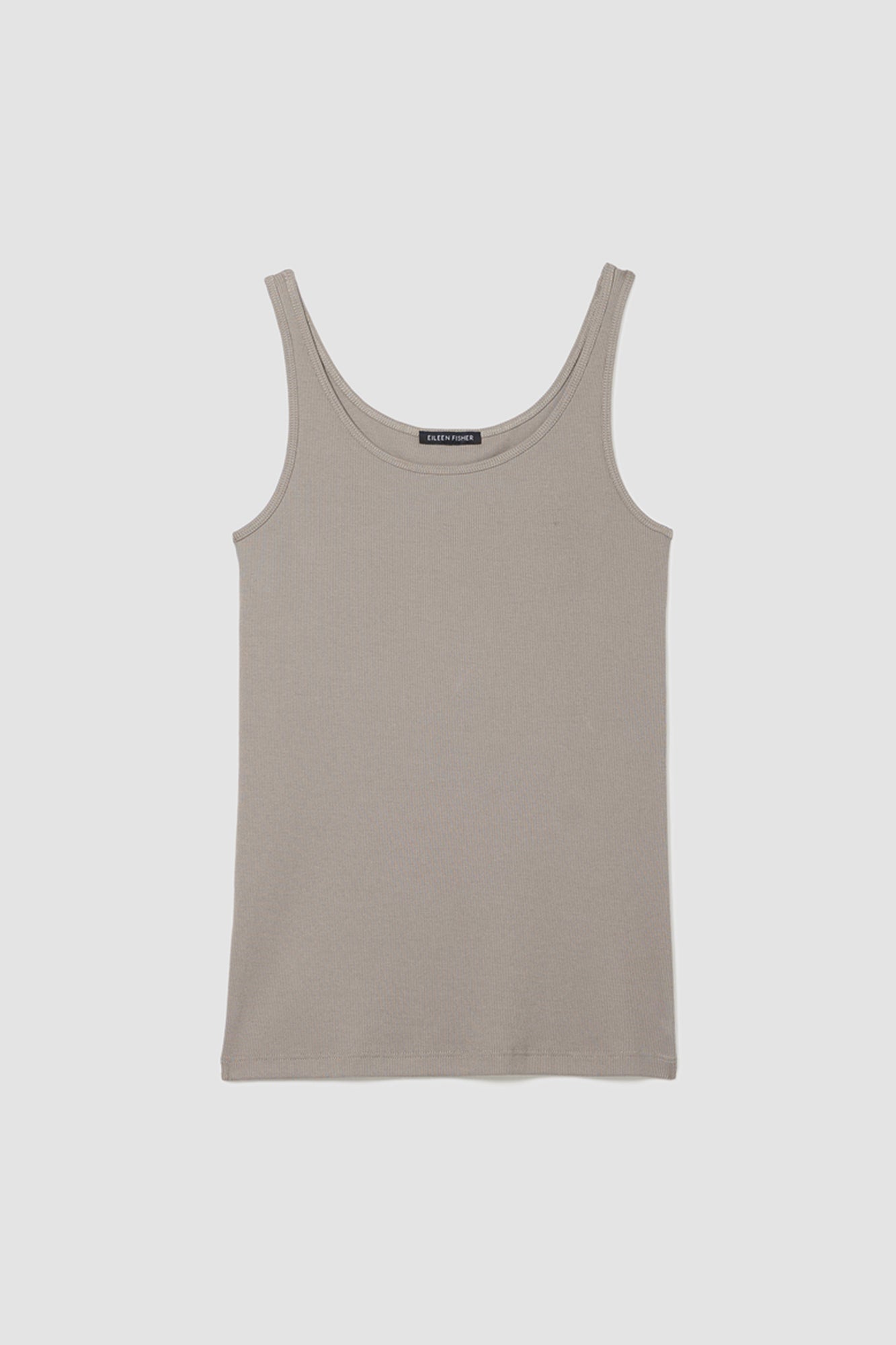 Organic Cotton Stretch Long Scoop Neck Skinny Rib Tank Dove