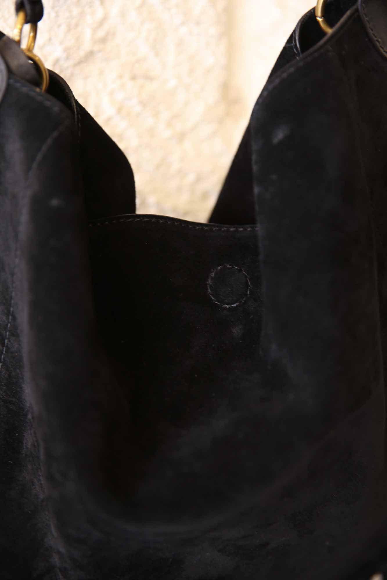 Oskan Hobo Soft Suede Calfskin Leather Bag