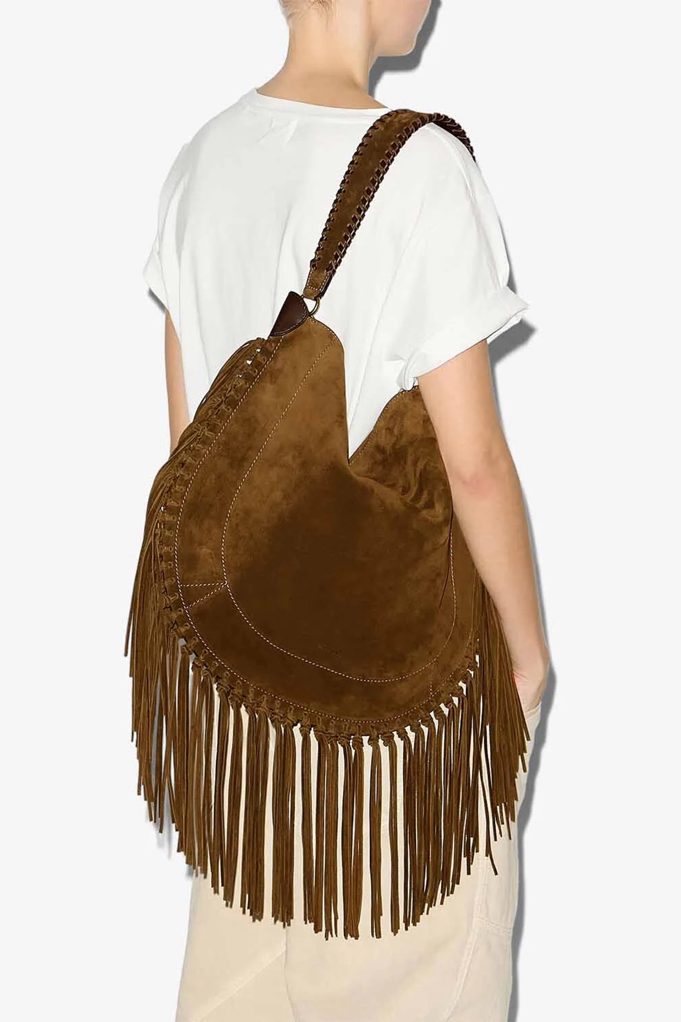 Oskan Hobo Soft Suede Calfskin Leather Bag