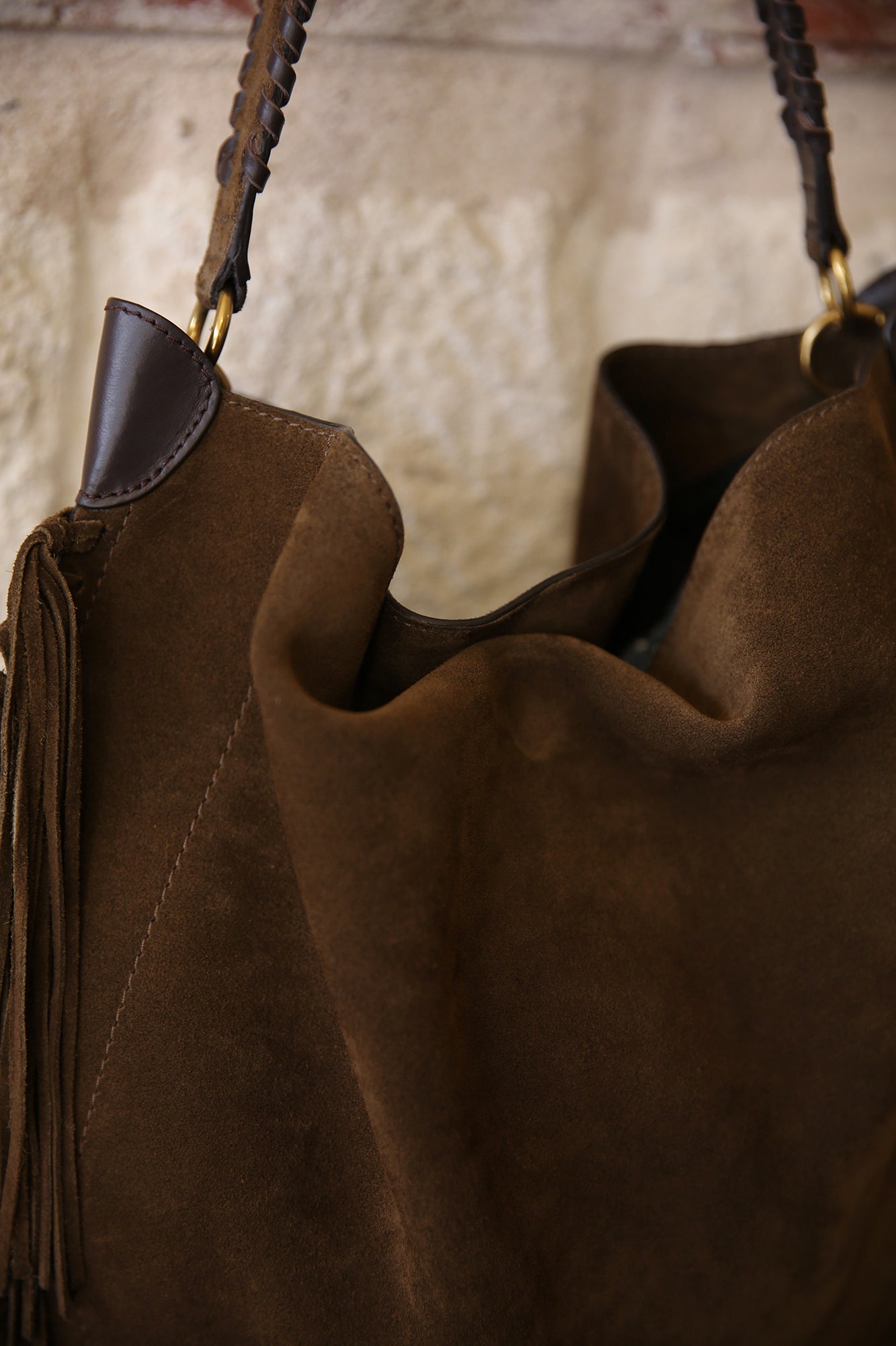 Oskan Hobo Soft Suede Calfskin Leather Bag