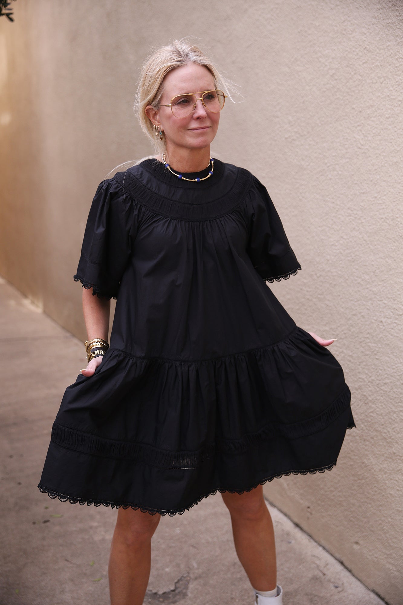 Oumi Scallop Lace Dress