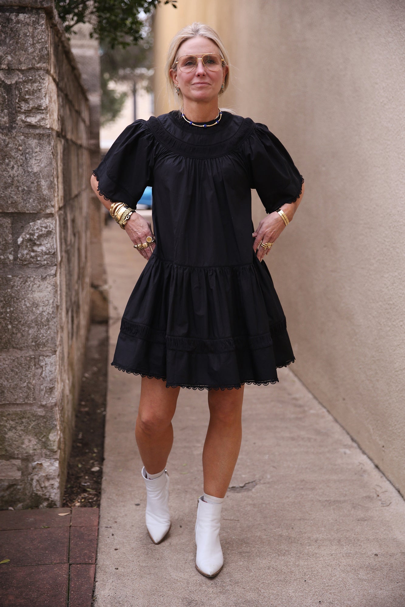 Oumi Scallop Lace Dress