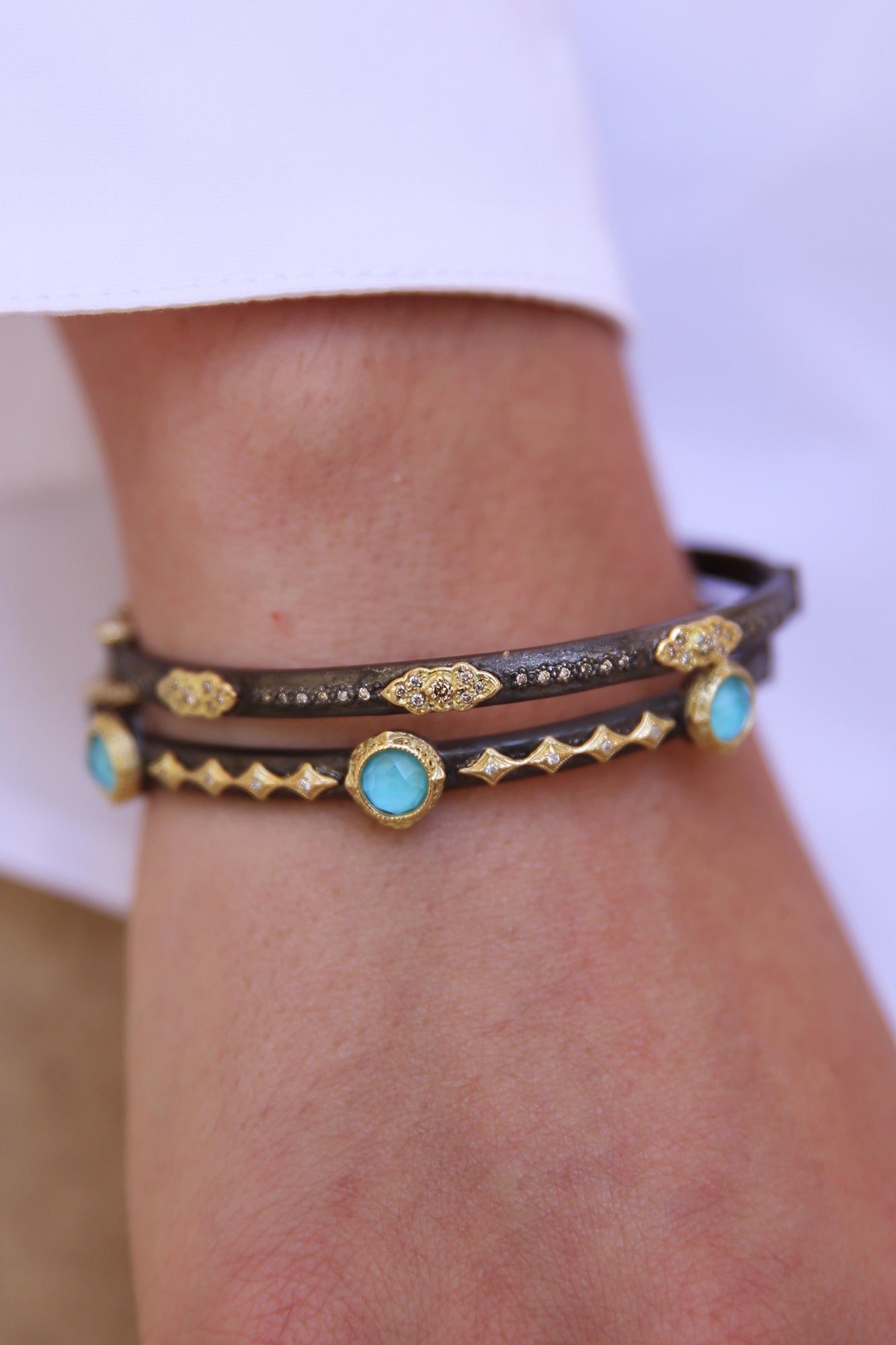 Turquoise & Crivelli Huggie Bracelet