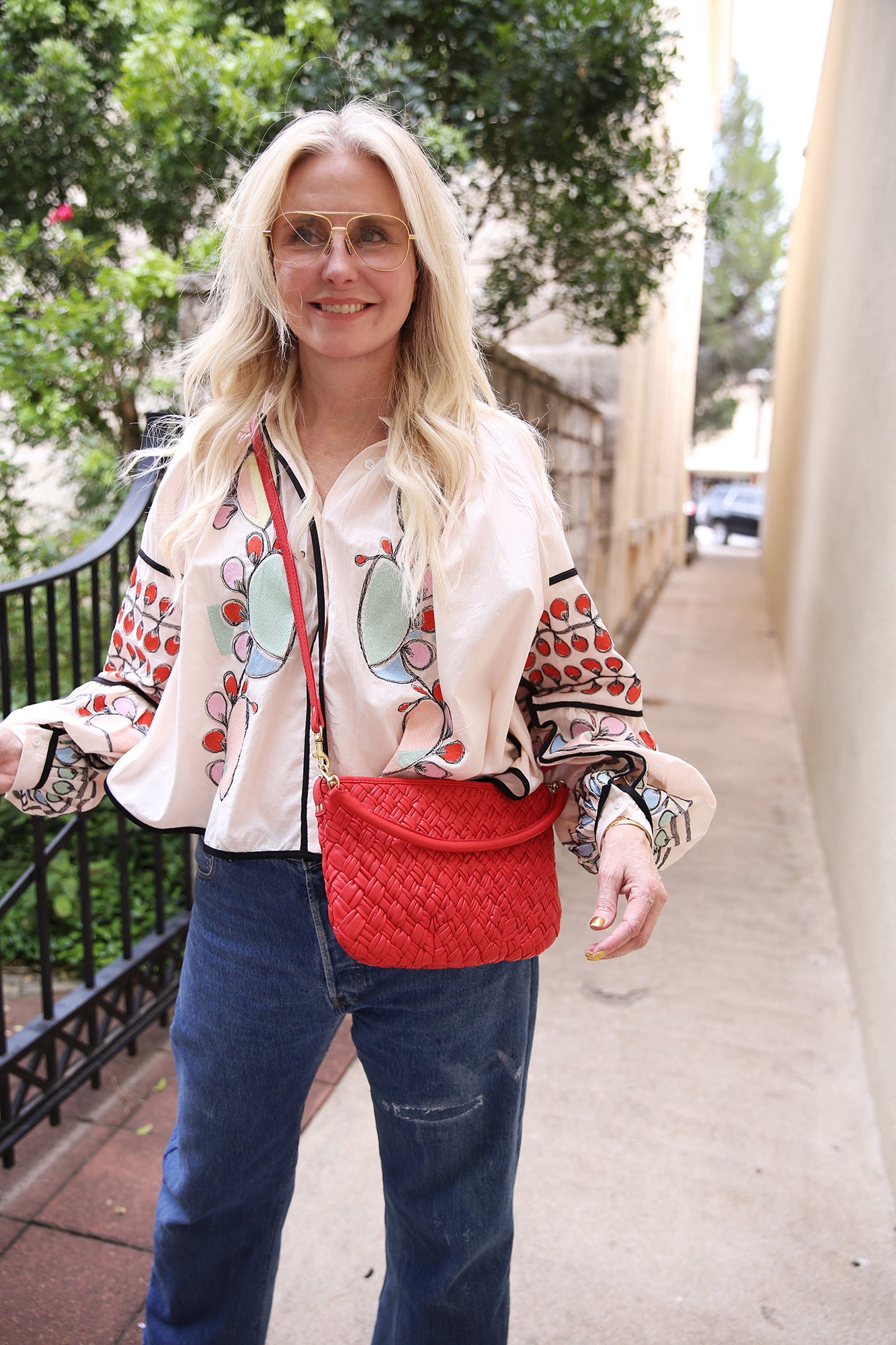 Petit Moyen Rossa Puffy Woven Nappa