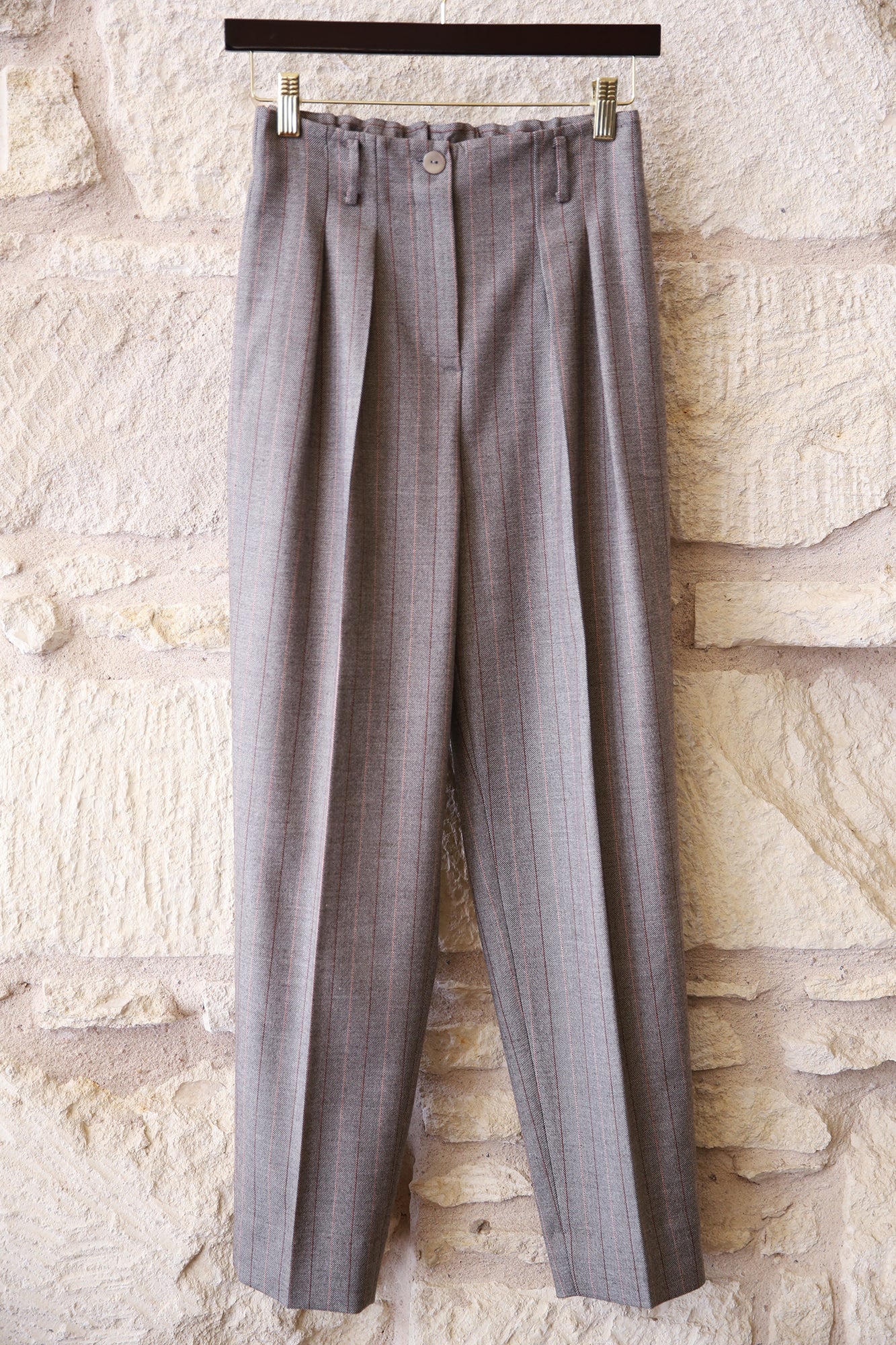 Pinstripe Pleated Trouser