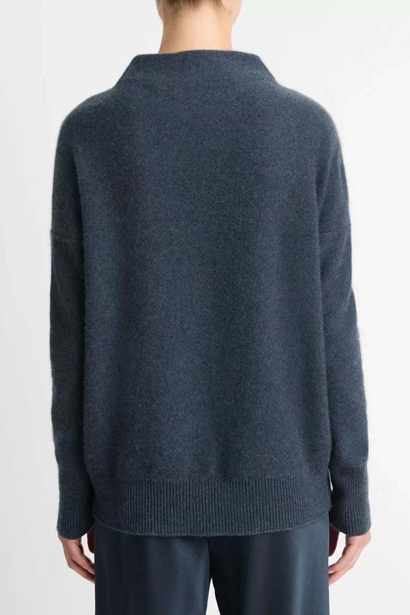 Plush Cashmere Funnel Neck Sweater Heather Tide Stone