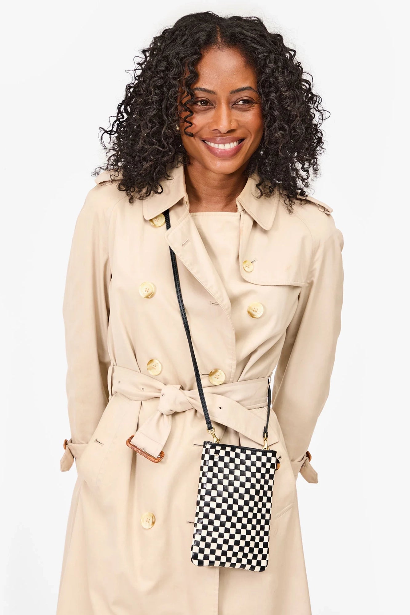 Poche Black & Cream Woven Checker