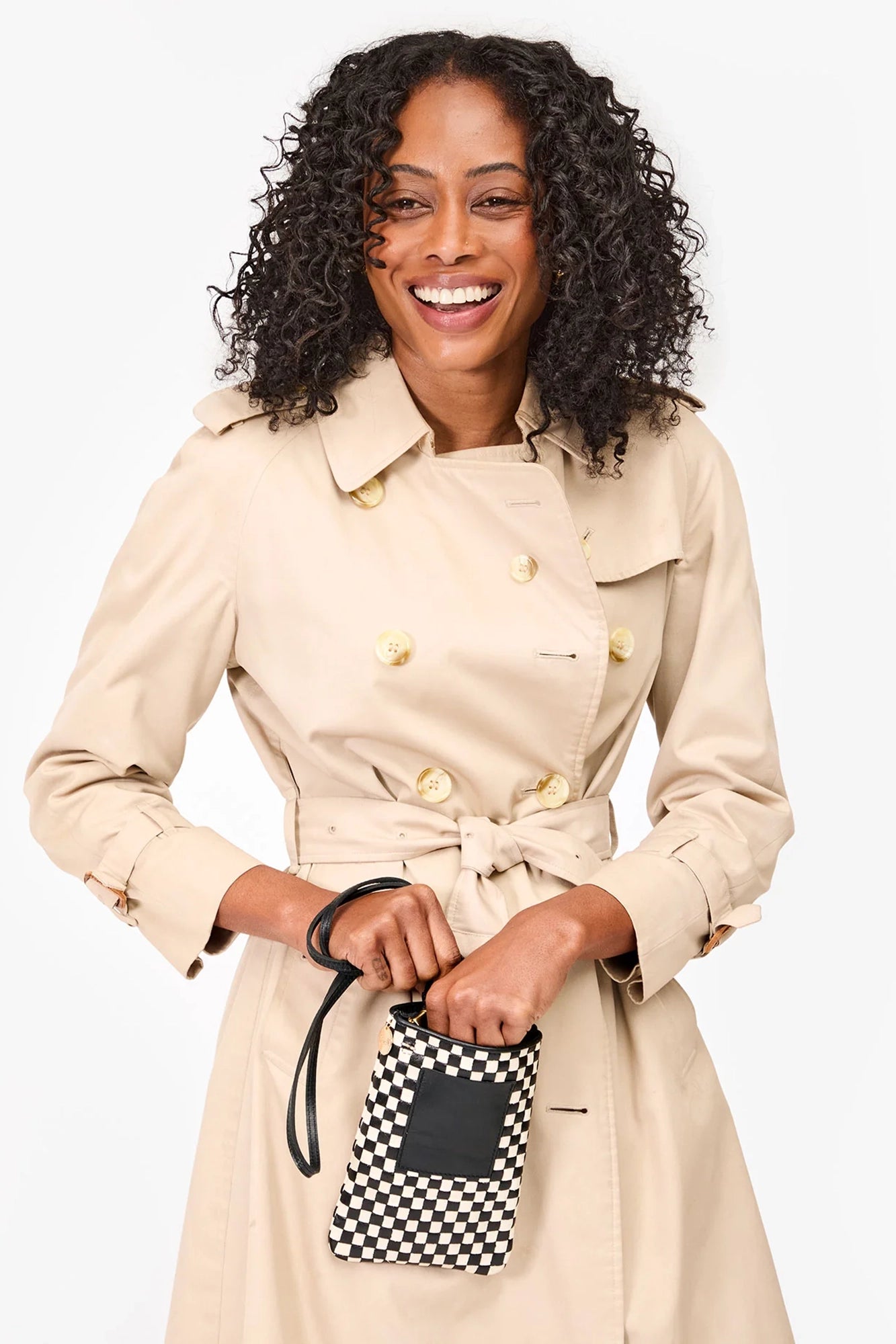Poche Black & Cream Woven Checker