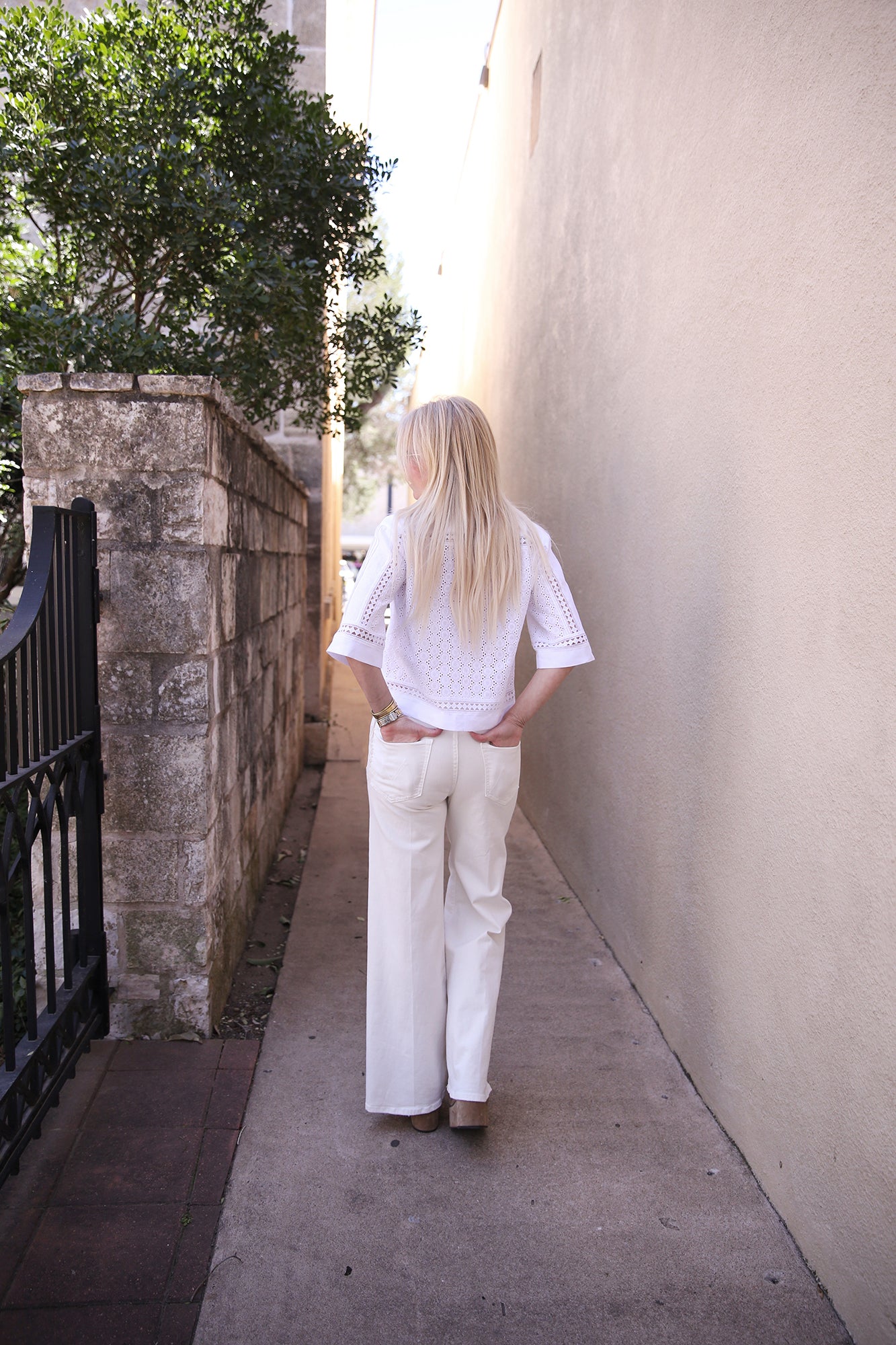 Eyelet Detail Blouse White