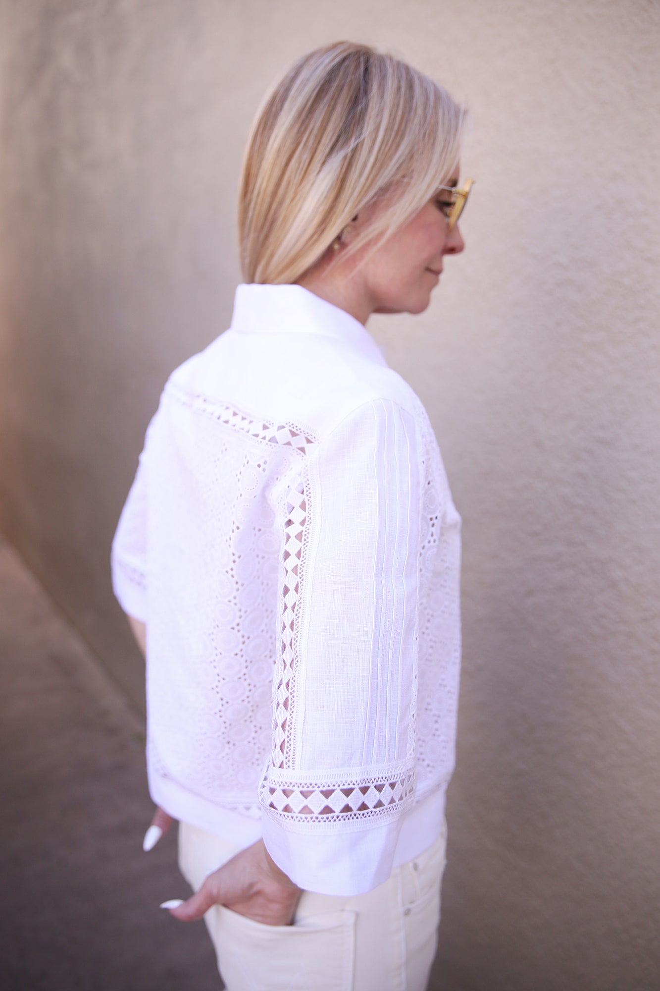 Eyelet Detail Blouse White