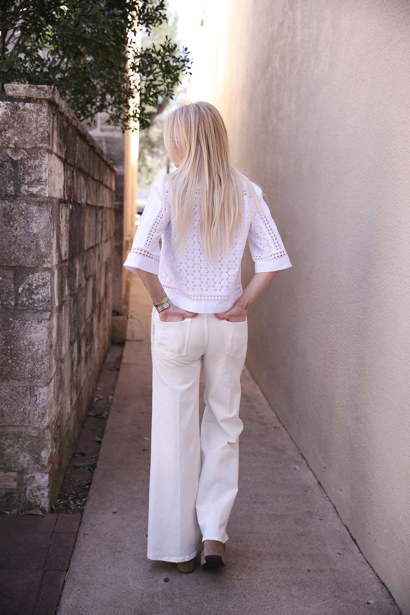 Eyelet Detail Blouse White
