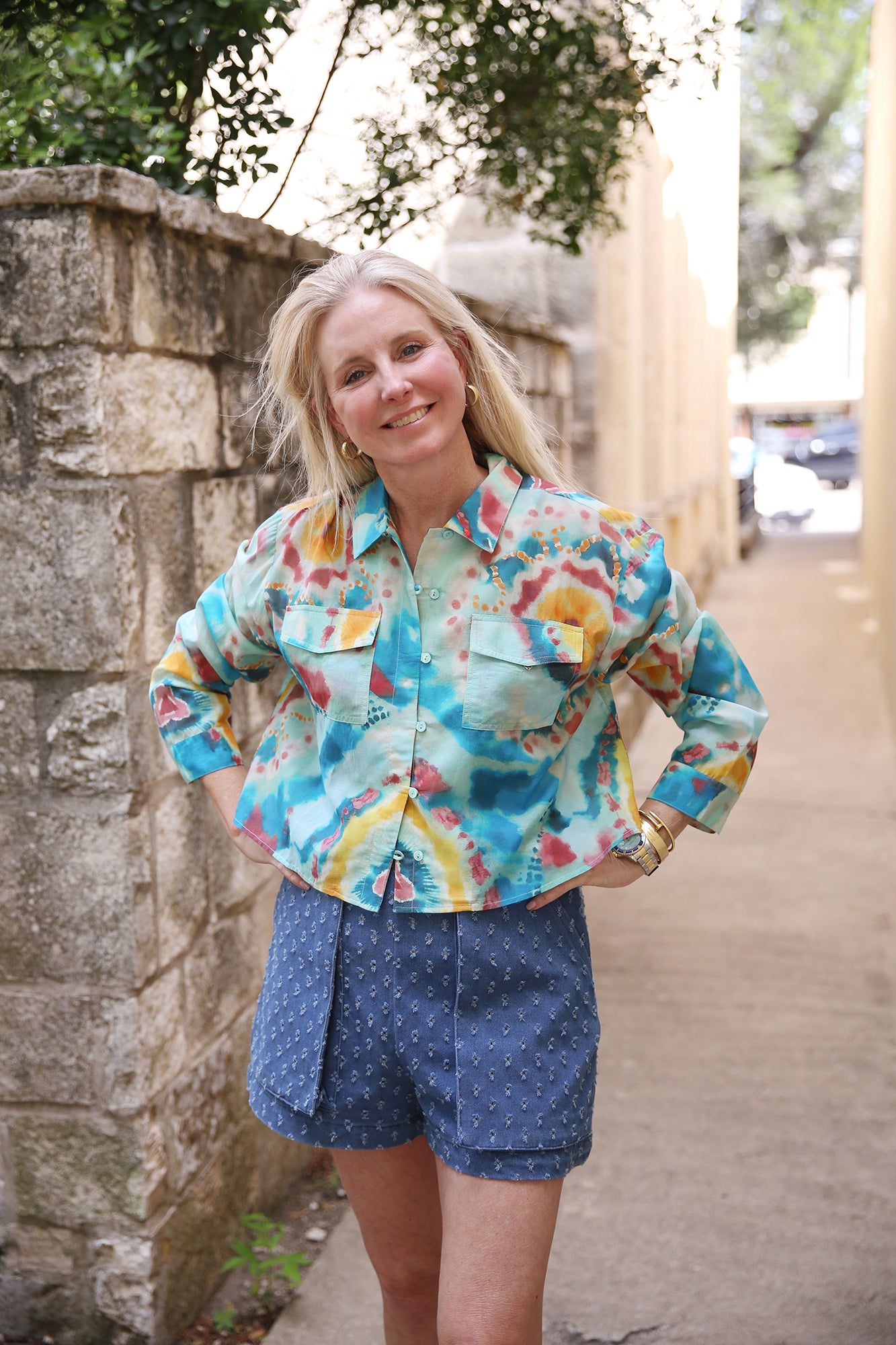 Rachael Sari Top Tie Dye Print