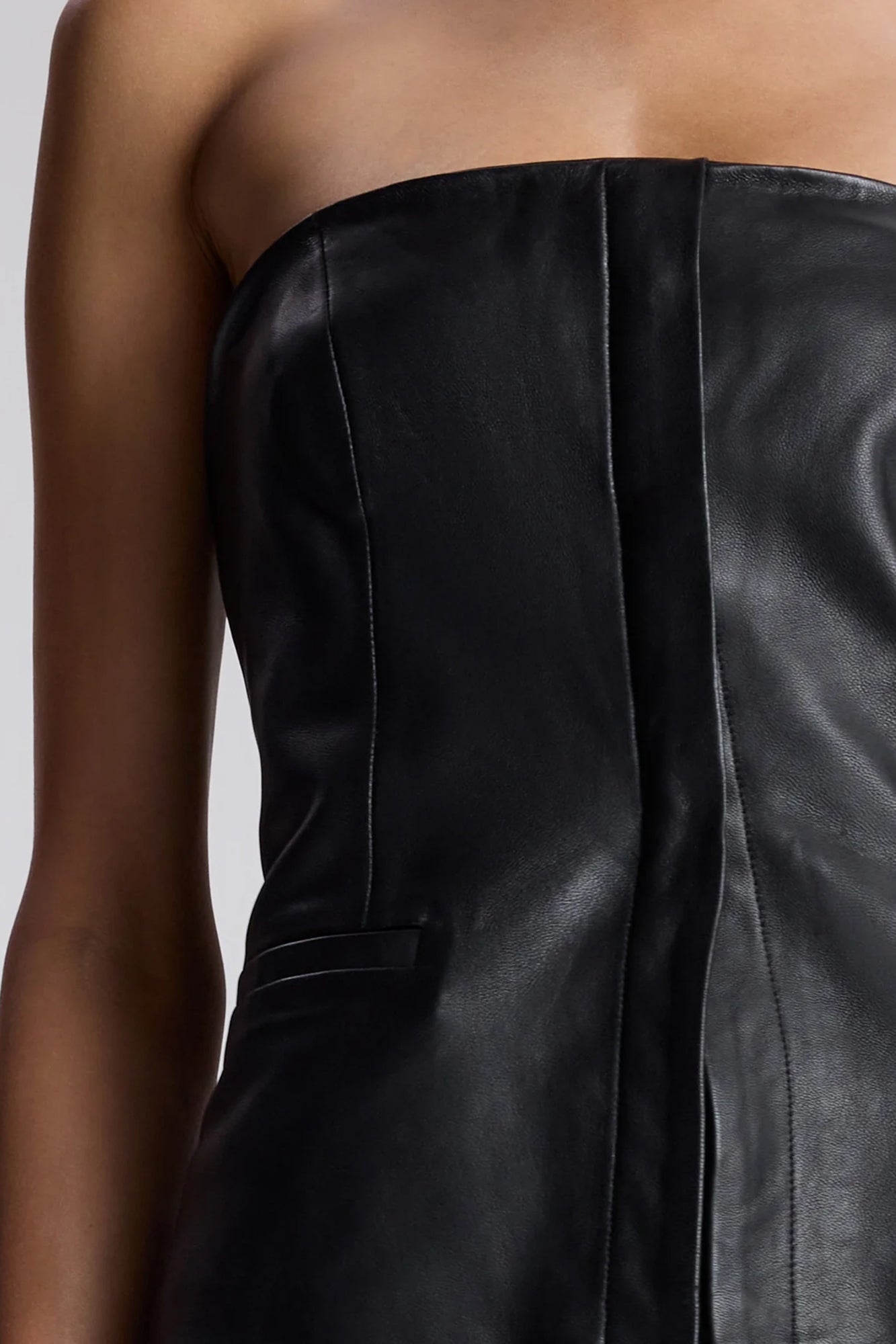Renee Strapless Leather Top Black