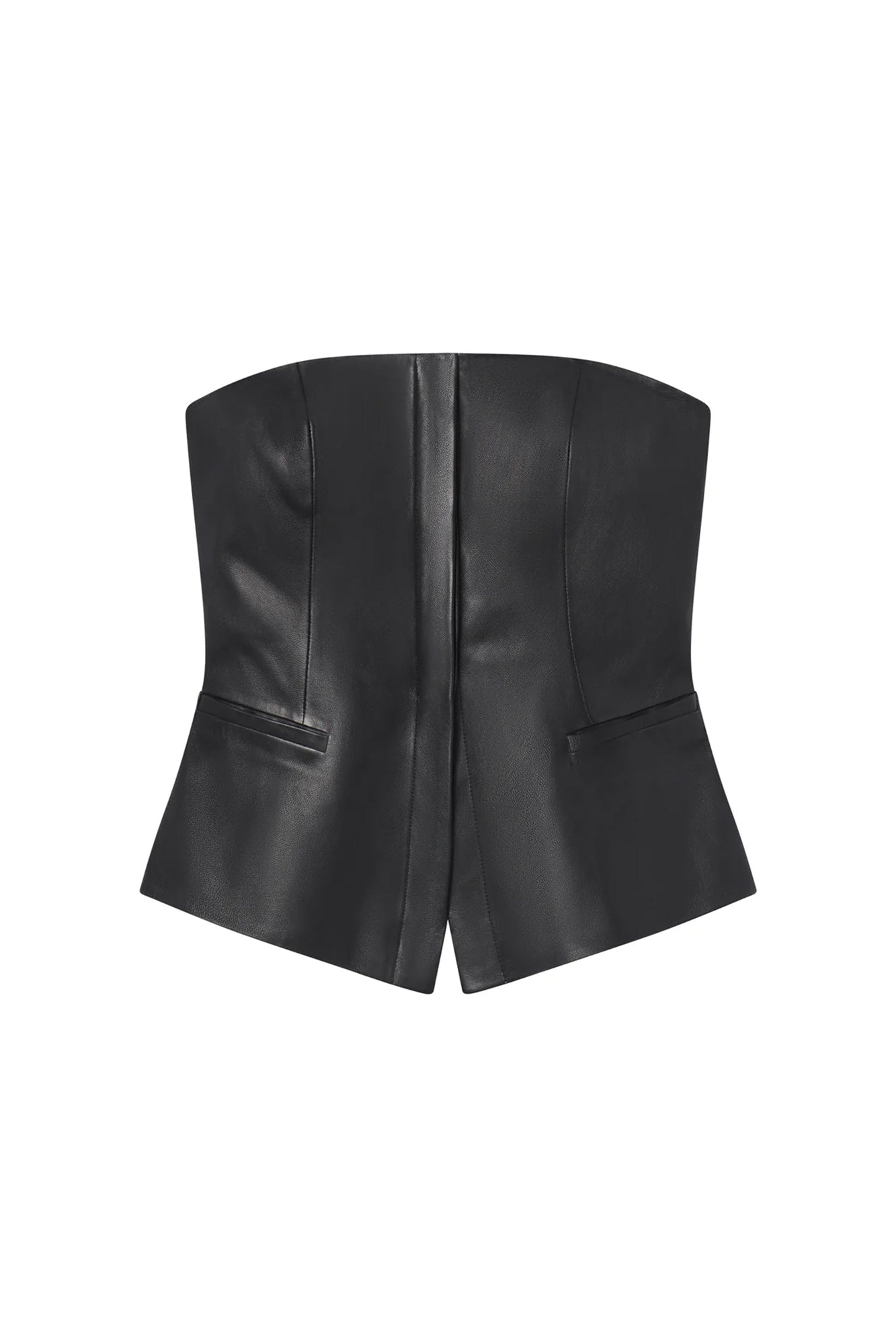 Renee Strapless Leather Top Black