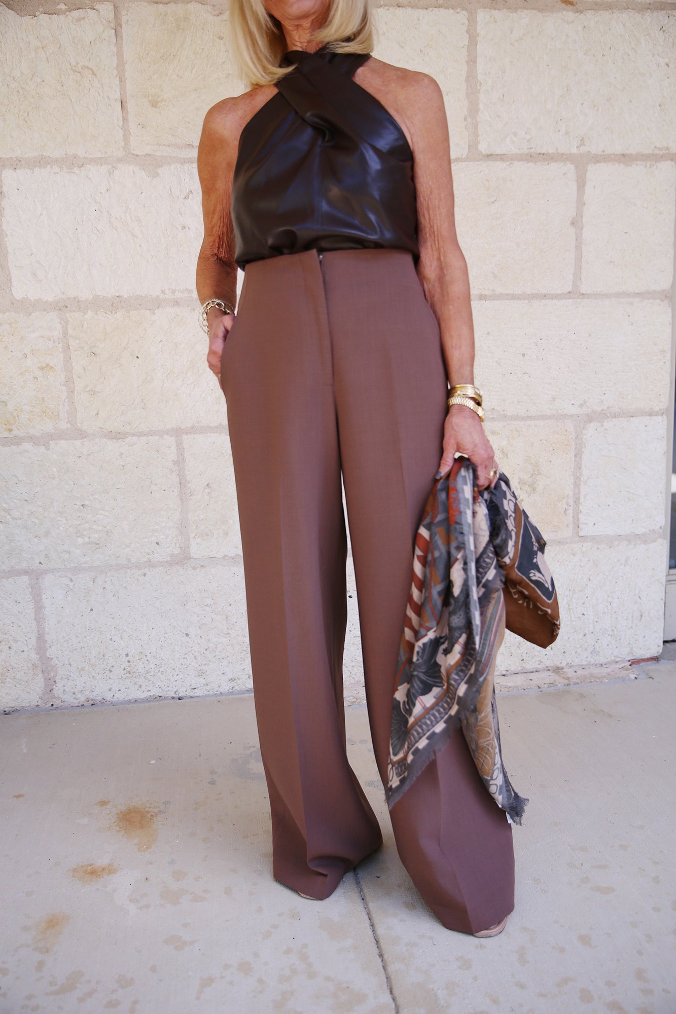 Responsible Wool Double Face Thames Pant Wood