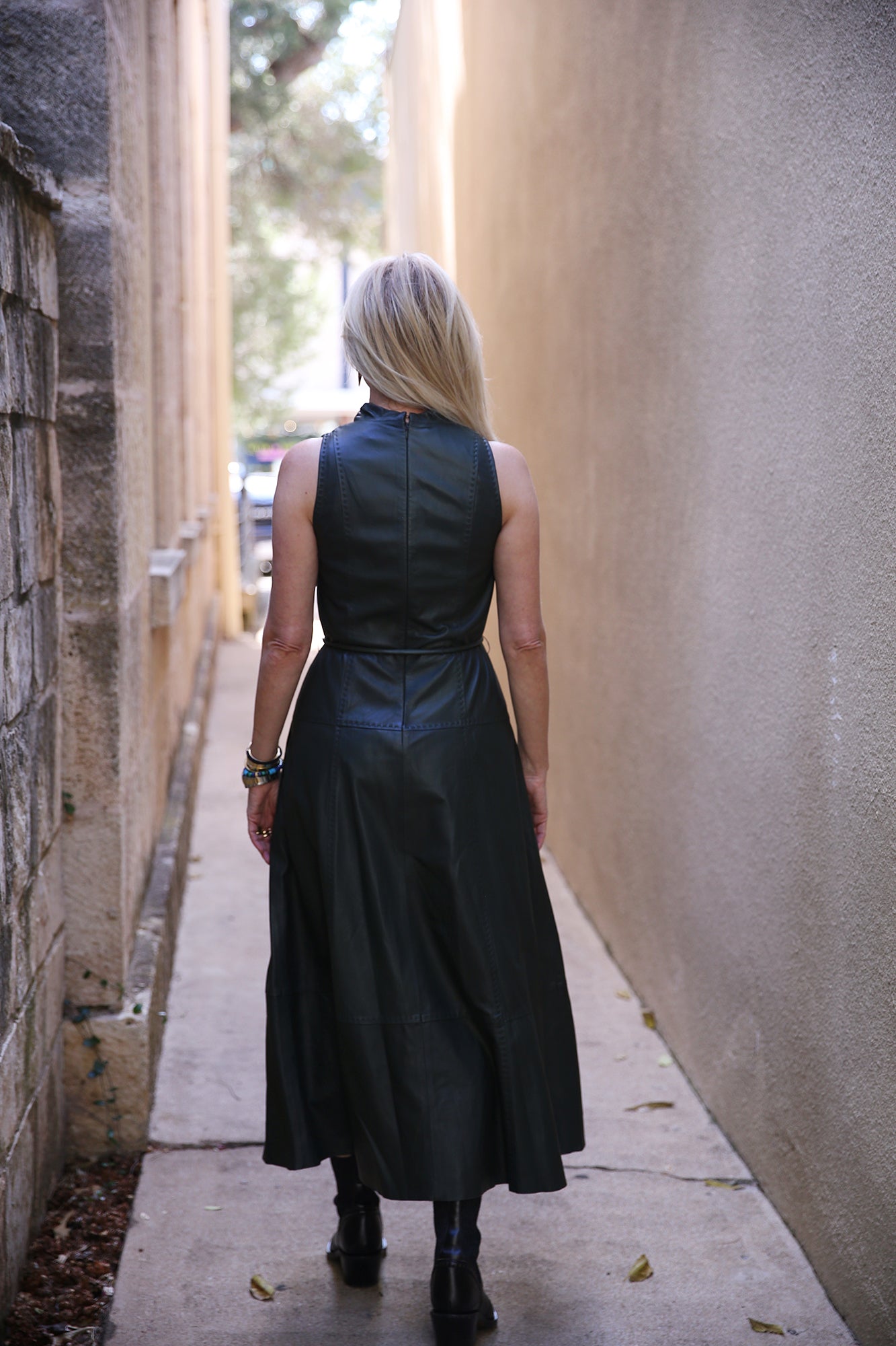 Ravena Lambskin Dress Jasper