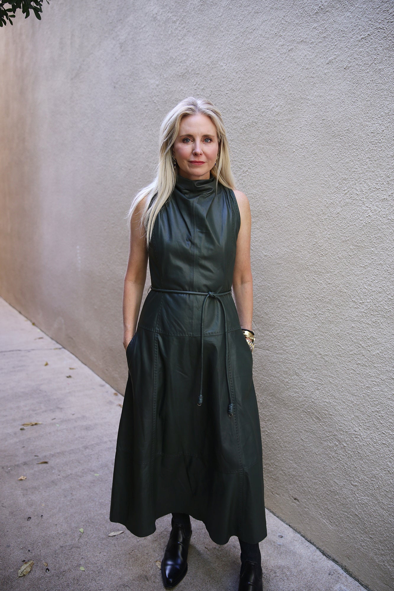 Ravena Lambskin Dress Jasper