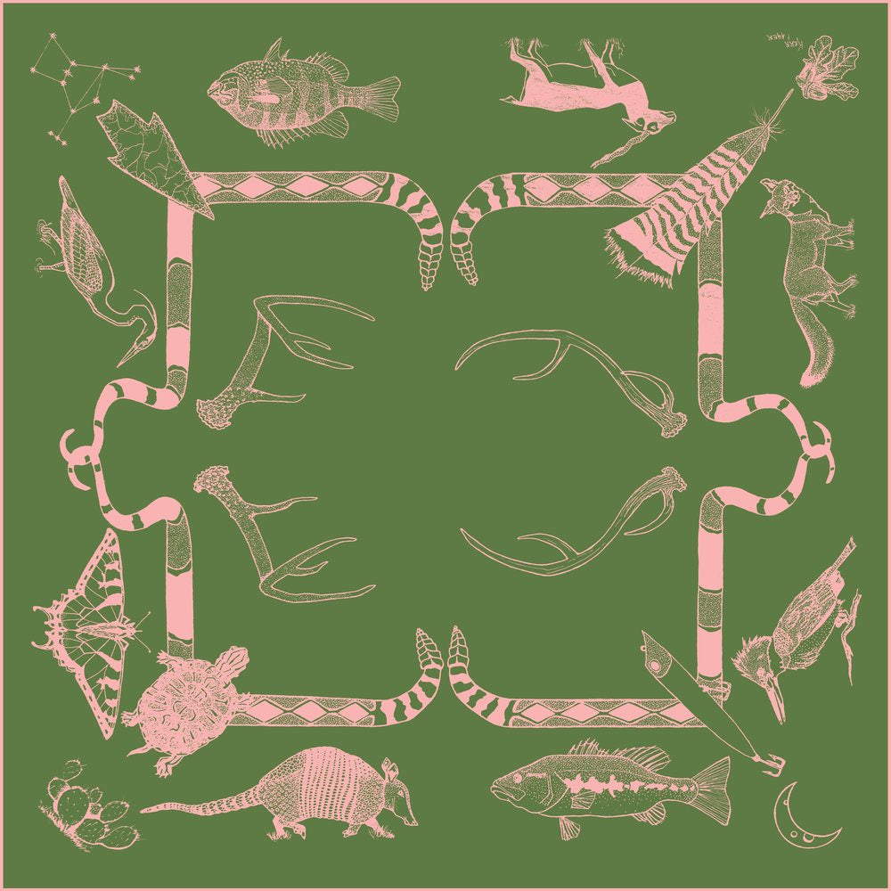 Guadalupe Hill Country 100% Silk Scarf 36"x36"