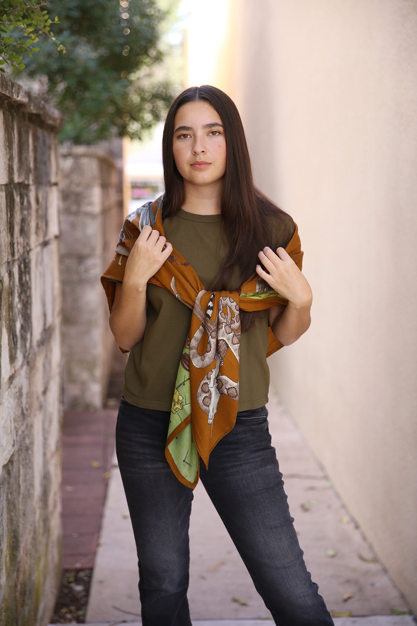South Texas Bate Bate Cashmere Silk Shawl 54x54"