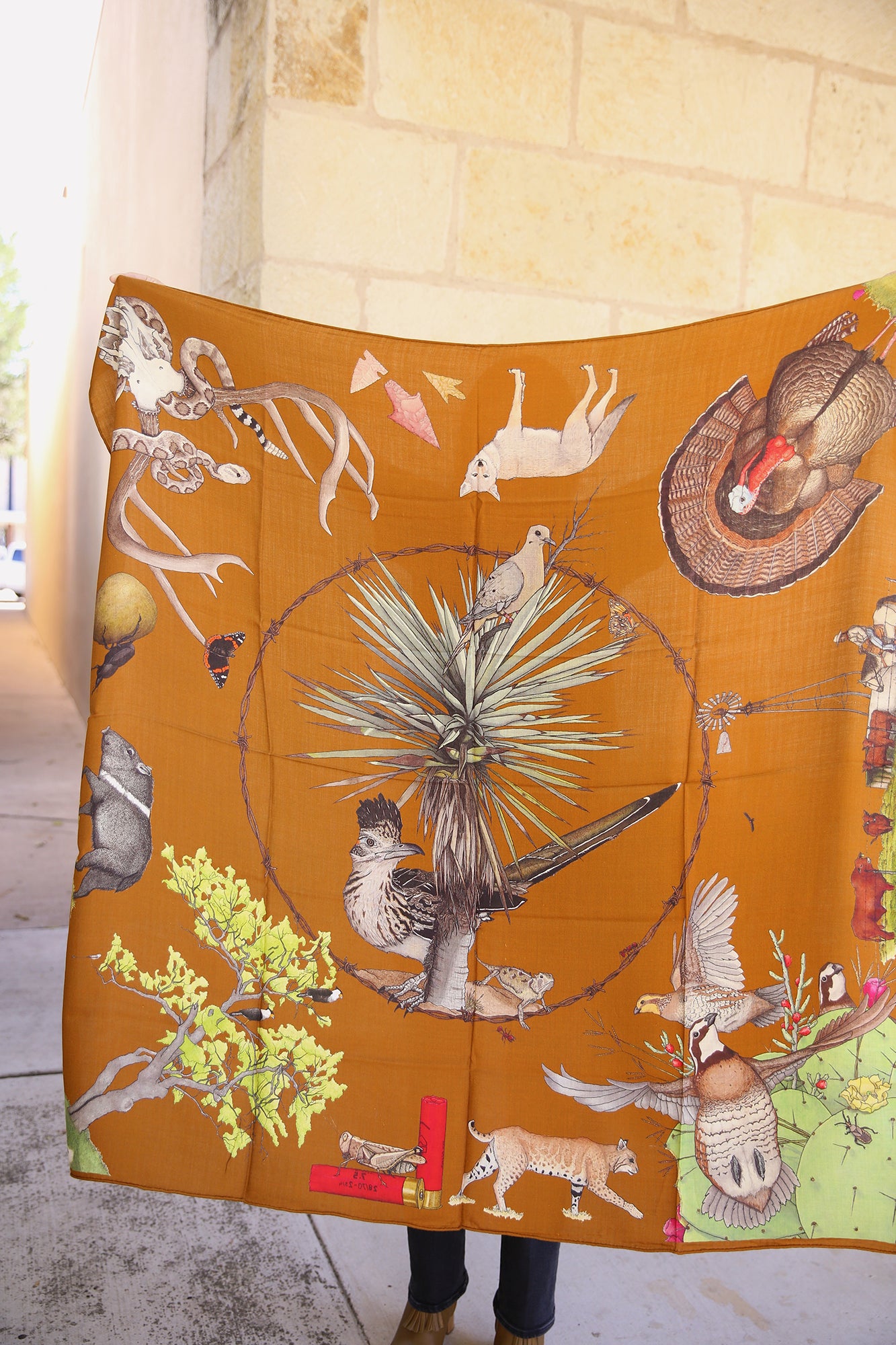South Texas Bate Bate Cashmere Silk Shawl 54x54"