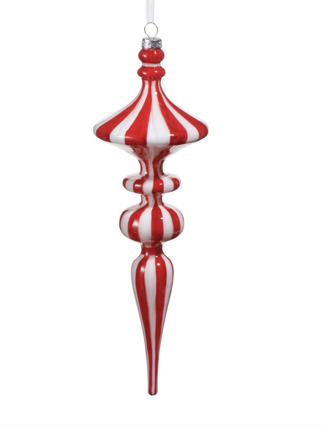 11.5" Striped Finial Ornament
