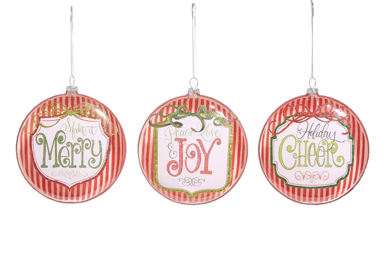 5" Merry Shield Disc Ornament