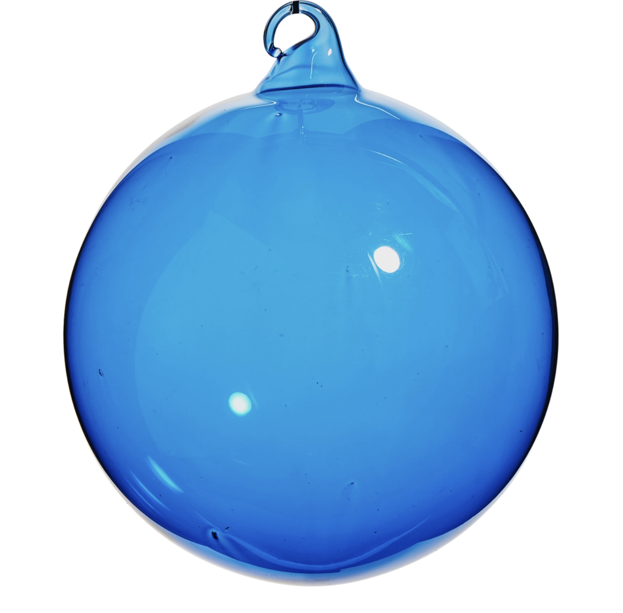 5" Blue Sheer Blown Glass Ornament
