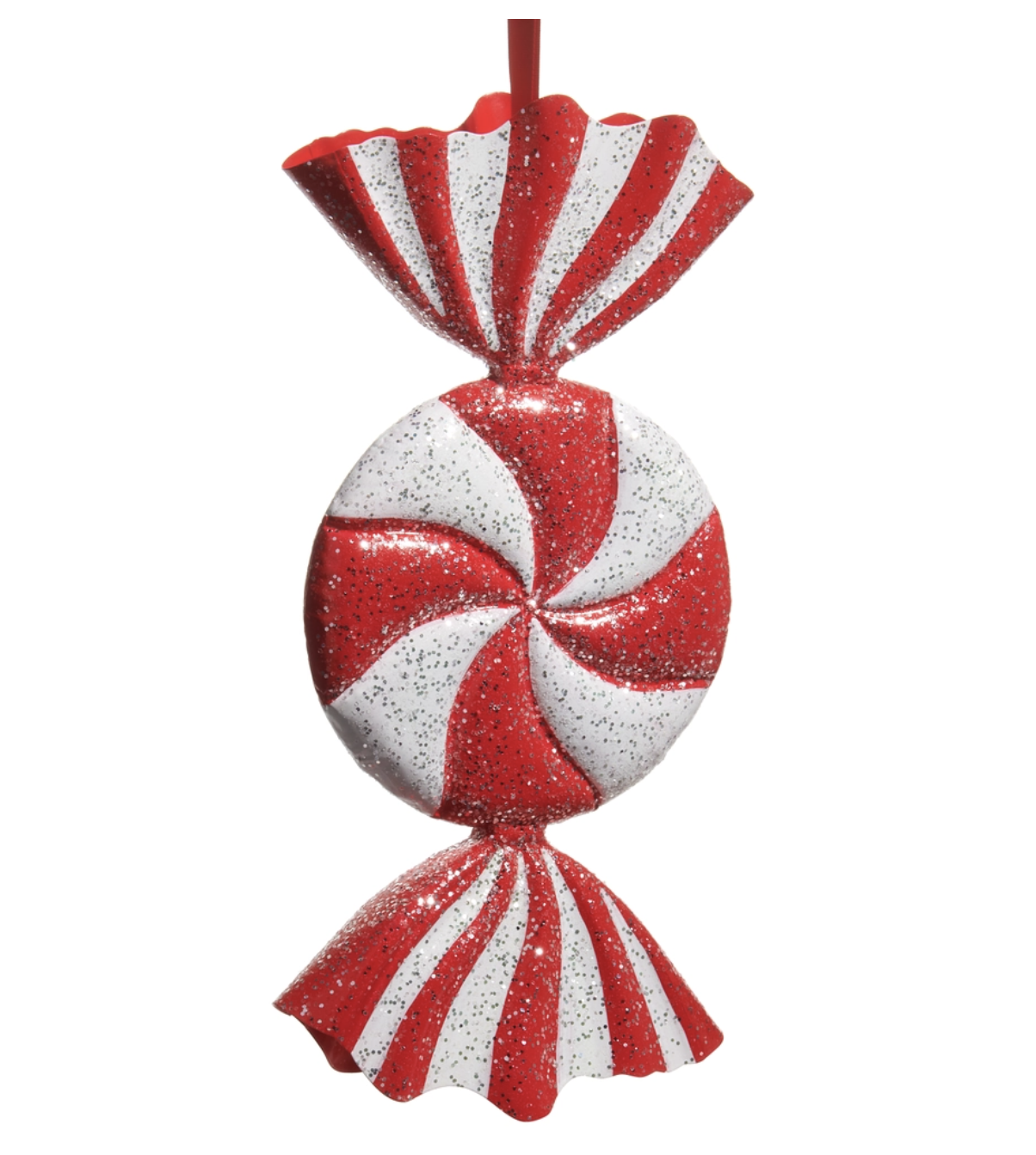 16.25" Red and White Candy Ornament