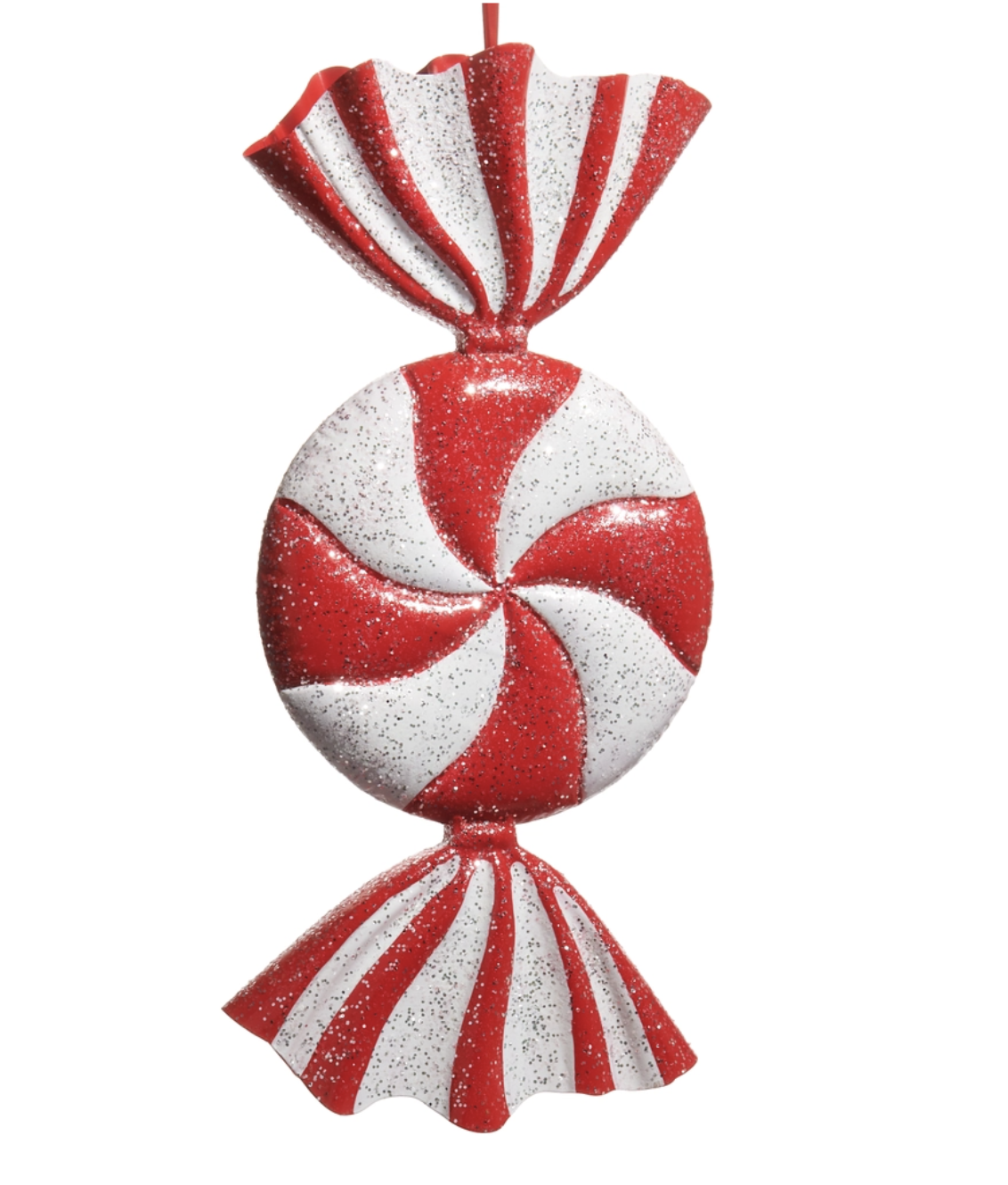 21" Red and White Candy Ornament