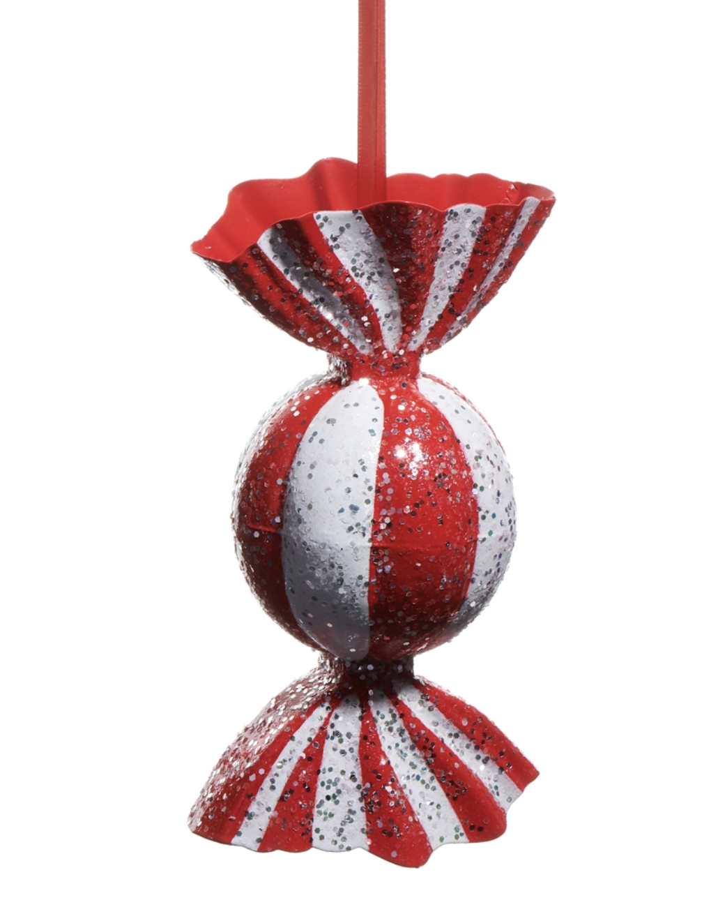7.25" Red and White Candy Ornament