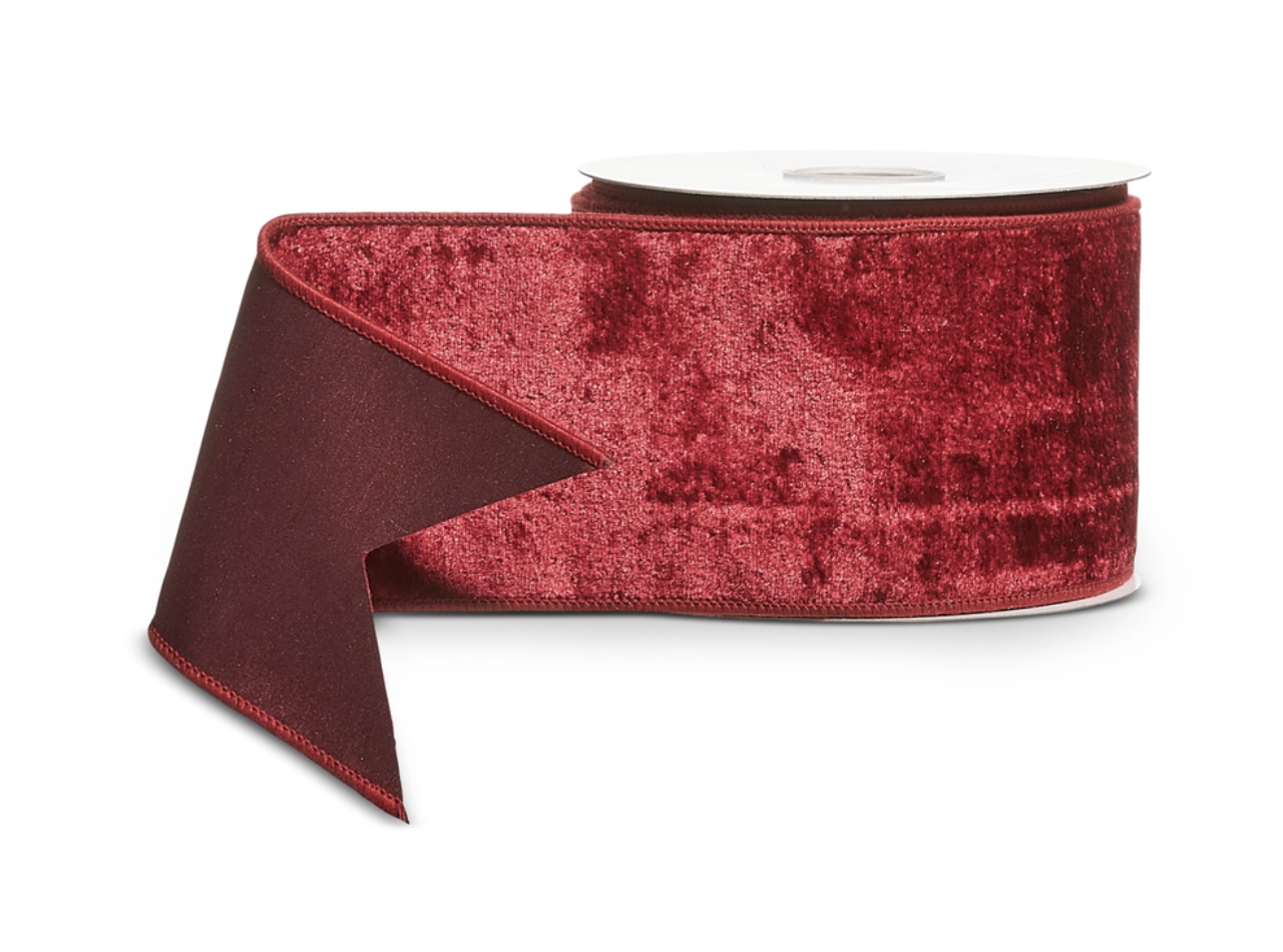 Burgundy Velvet Wired Ribbon