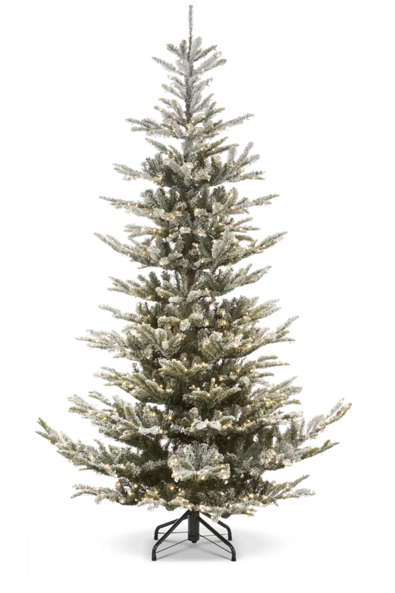 9' Snowy Norwegian Spruce with Brilliant Color Change LED Lights